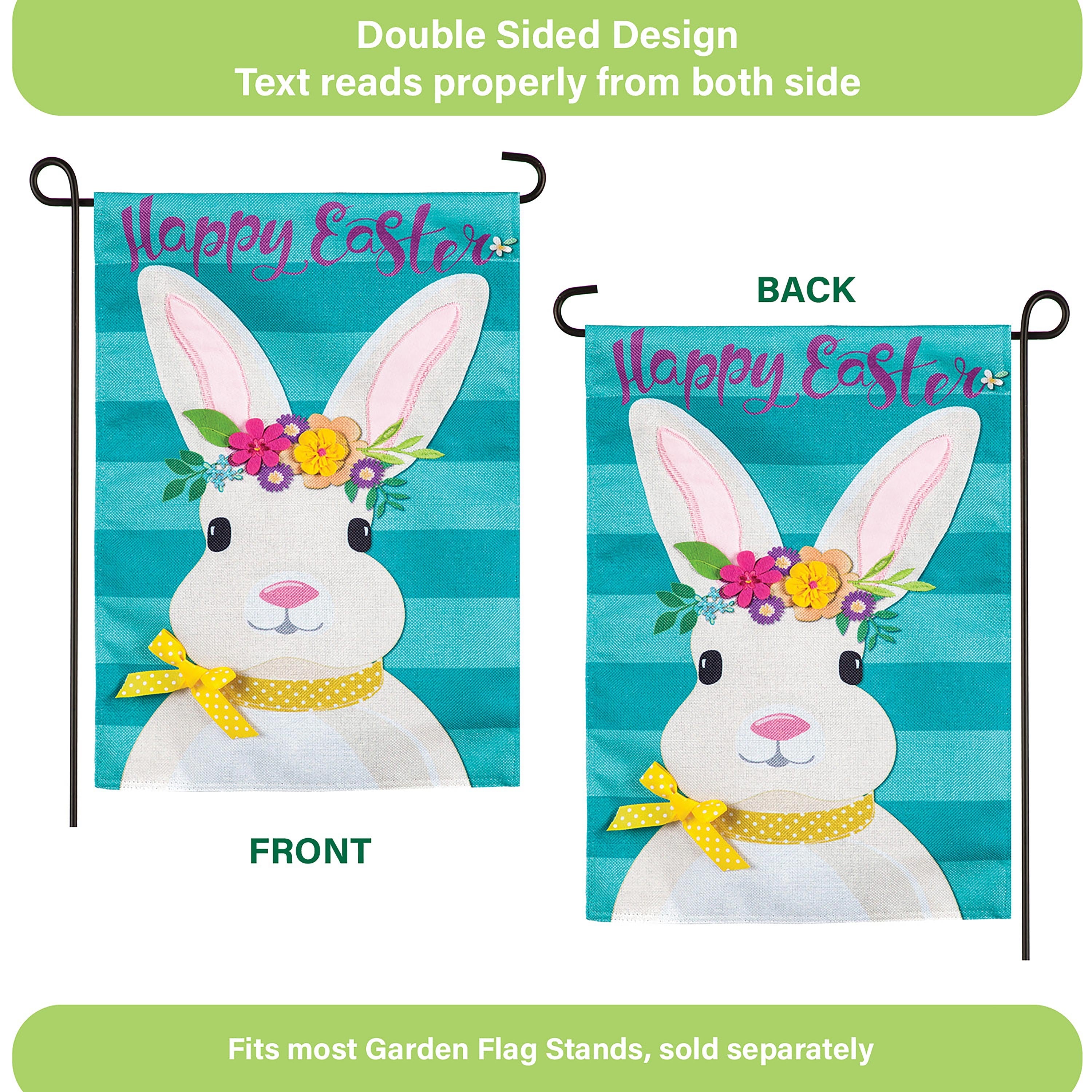 Easter Bunny Garden Burlap Flag - Sports Collectibles, Sports Memorabilia, Sports Fan Shop, Sports Gifts