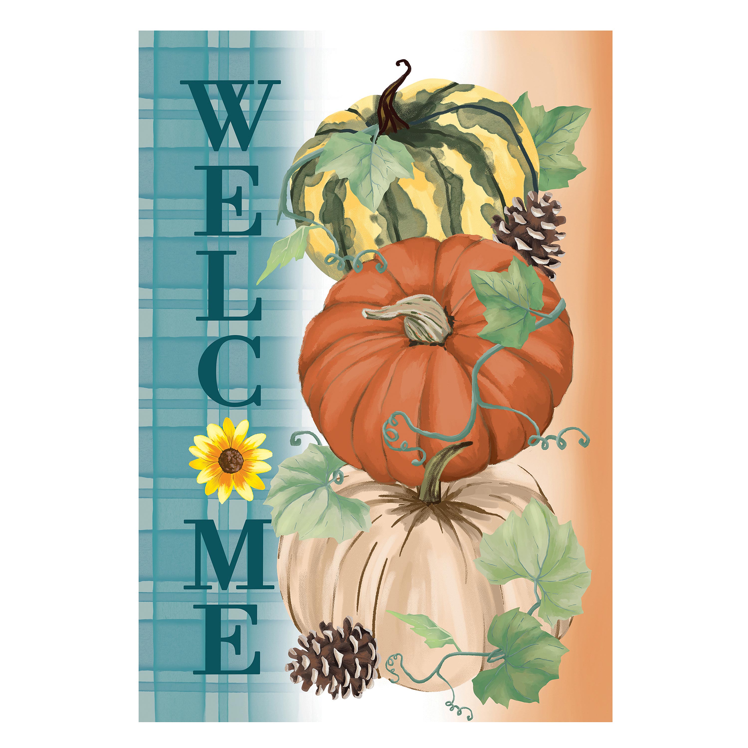 Pumpkin & Pine Suede House Flag - Sports Collectibles, Sports Memorabilia, Sports Fan Shop, Sports Gifts