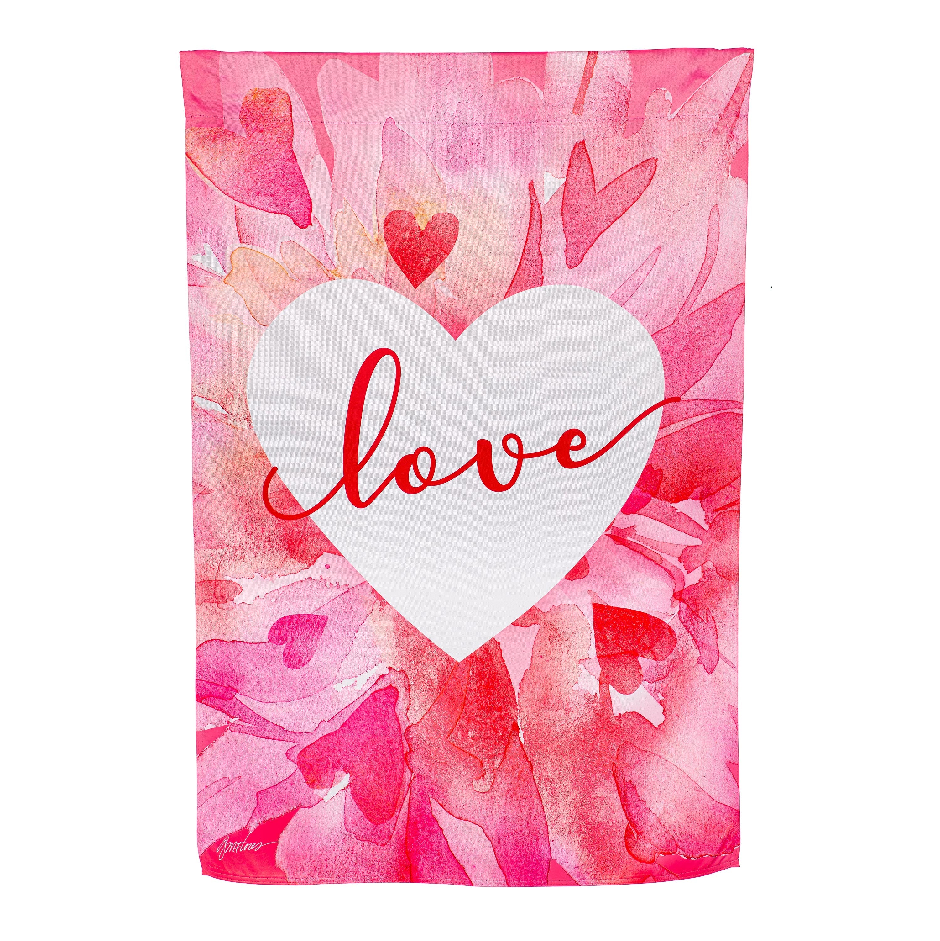 Petal Heart Valentines Day Suede House Flag - Sports Collectibles, Sports Memorabilia, Sports Fan Shop, Sports Gifts
