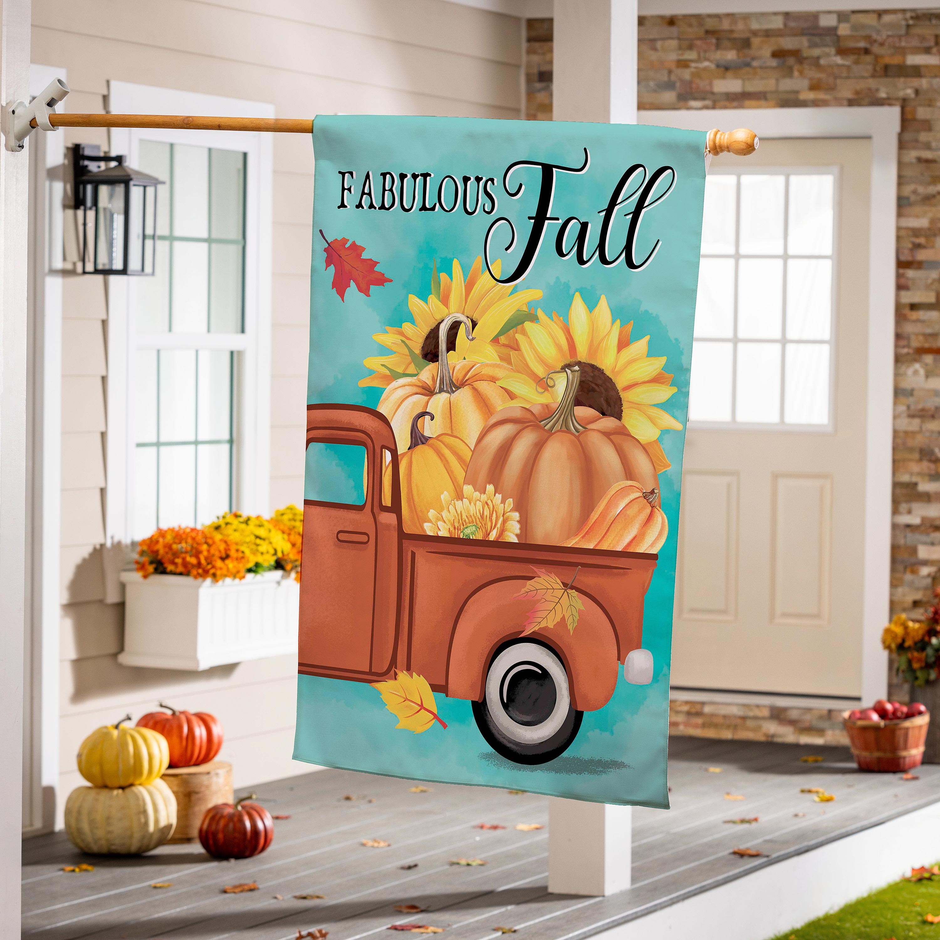 Pickup For Fall Suede House Flag - Sports Collectibles, Sports Memorabilia, Sports Fan Shop, Sports Gifts