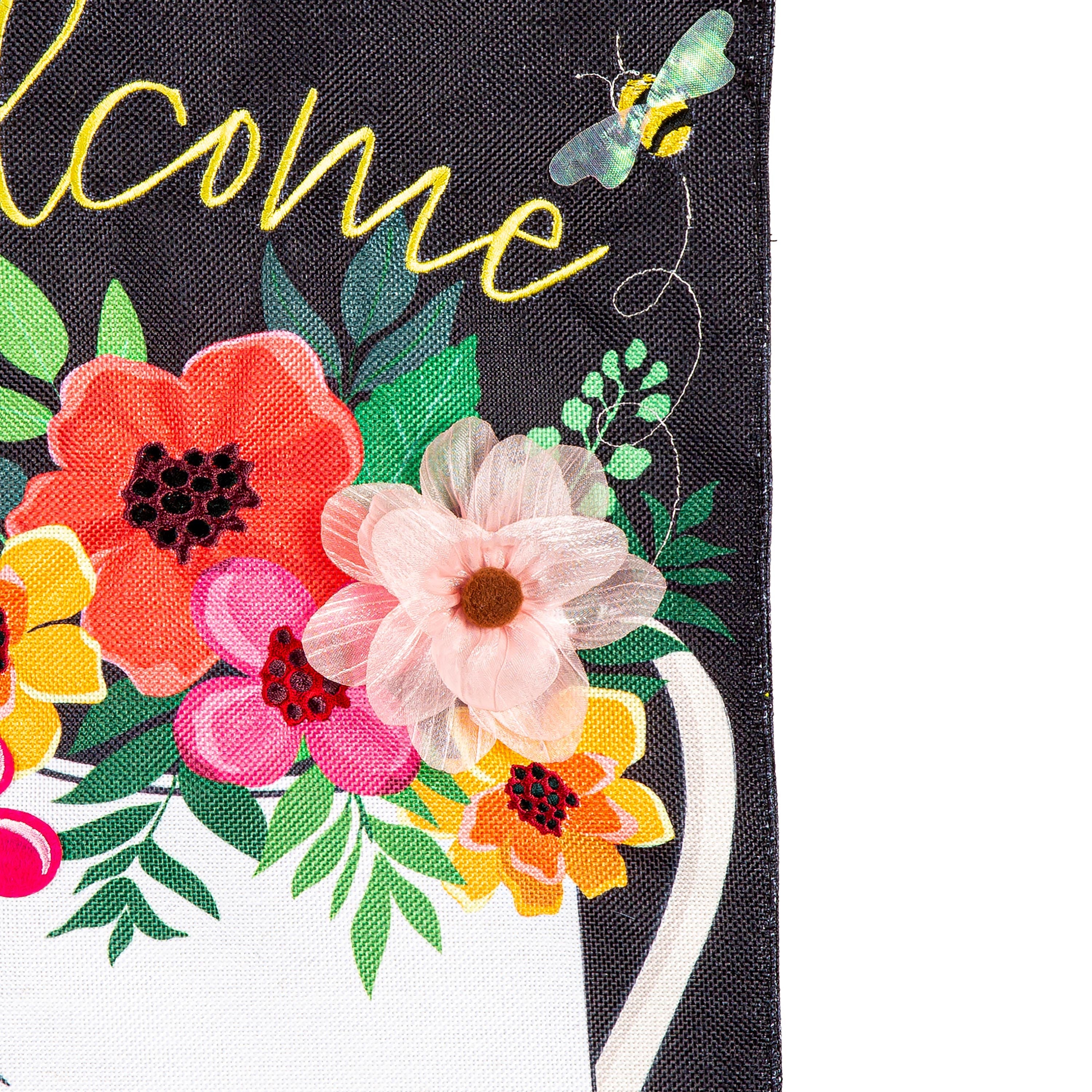 Watering Can Welcome Burlap Garden Flag - Sports Collectibles, Sports Memorabilia, Sports Fan Shop, Sports Gifts