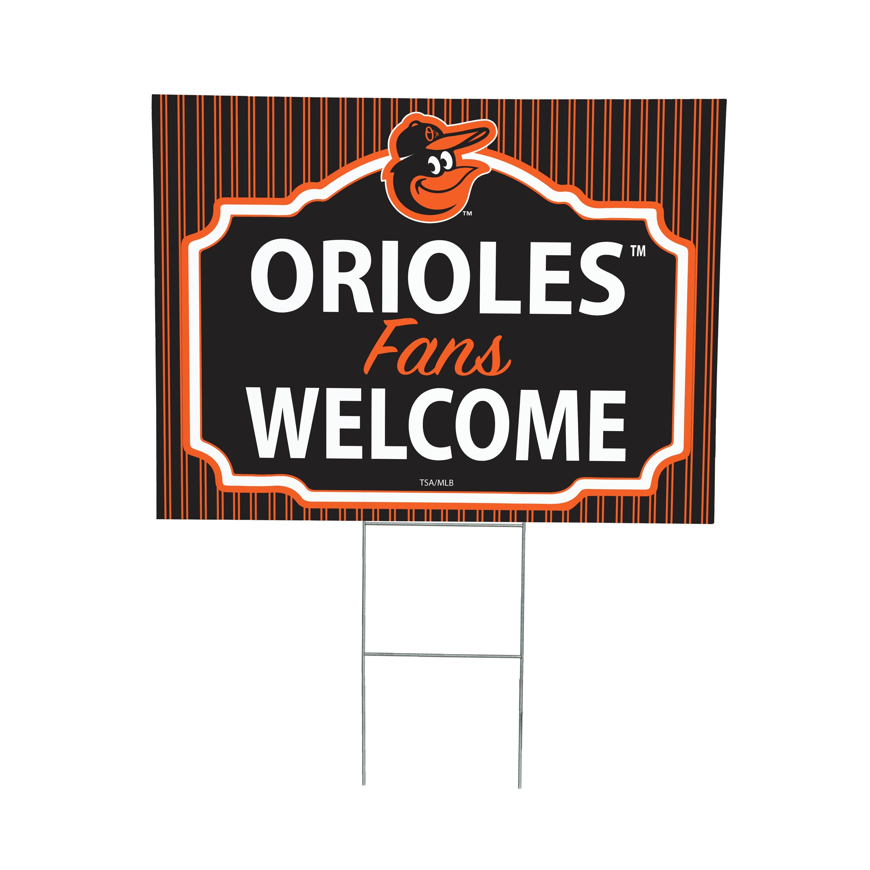 Baltimore Orioles Coroplast Yard Sign, "Fans Welcome" - Sports Collectibles, Sports Memorabilia, Sports Fan Shop, Sports Gifts
