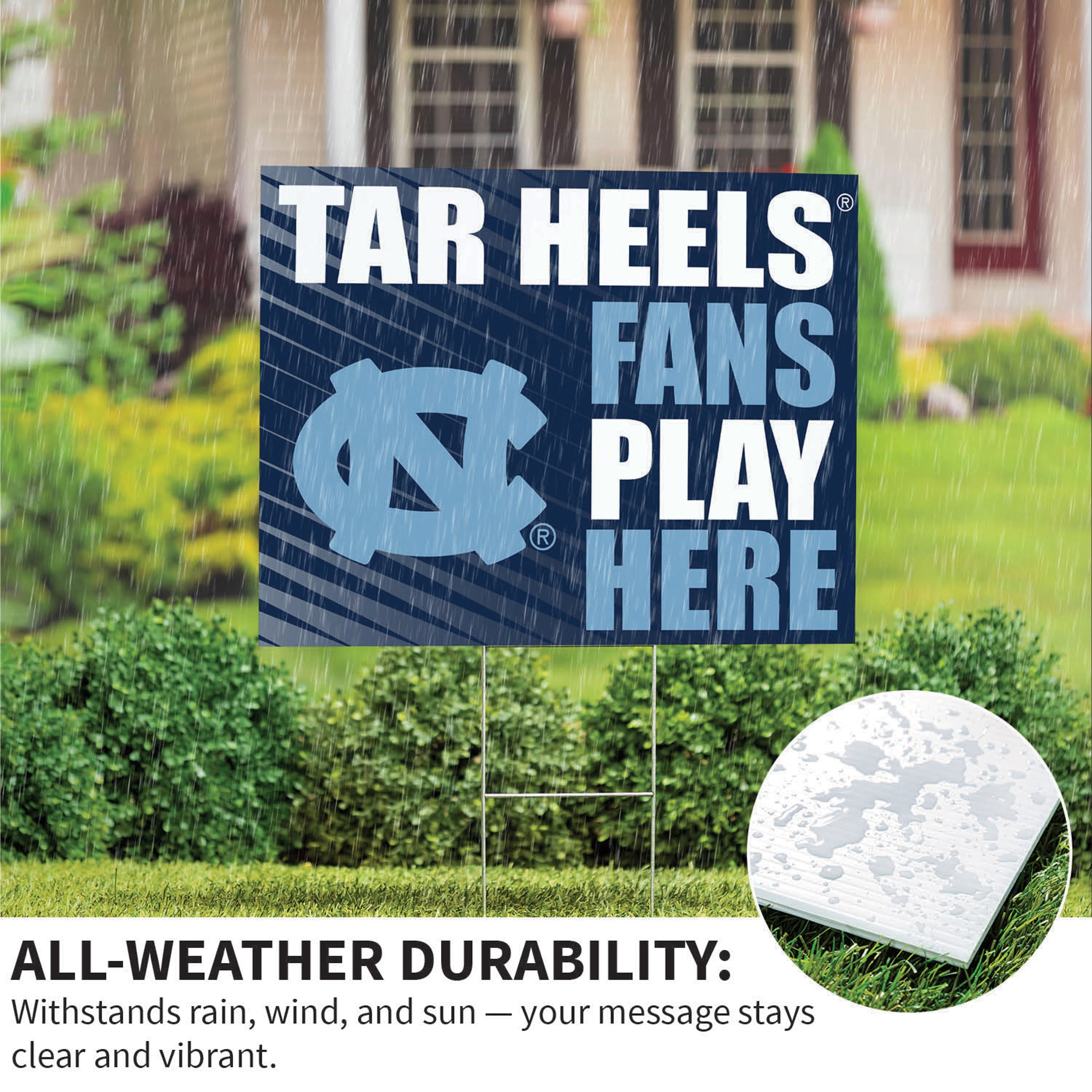 University of North Carolina Coroplast Yard Sign "Fans Play Here" - Sports Collectibles, Sports Memorabilia, Sports Fan Shop, Sports Gifts