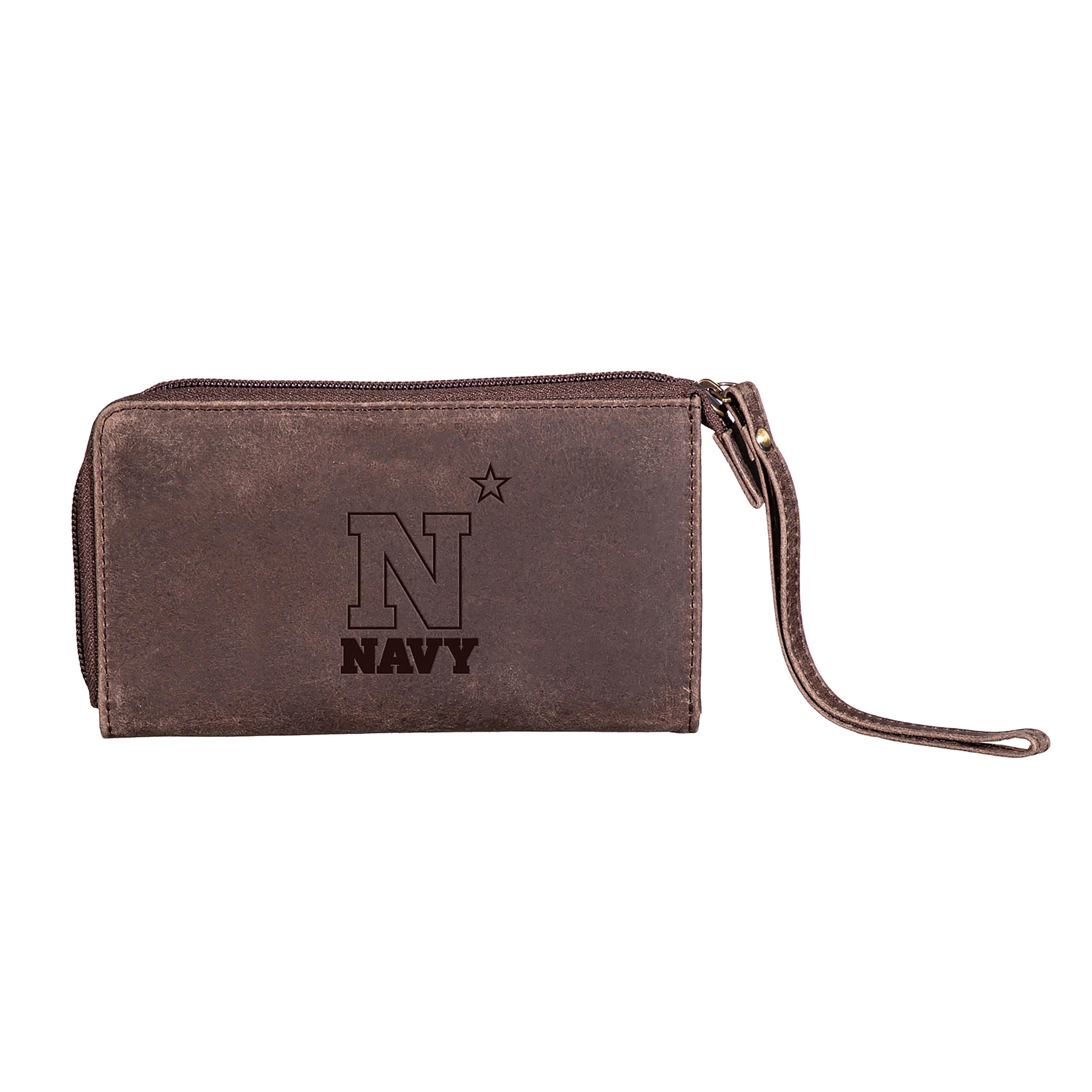 Wristlet Wallet, Brown, US Naval Academy - Sports Collectibles, Sports Memorabilia, Sports Fan Shop, Sports Gifts