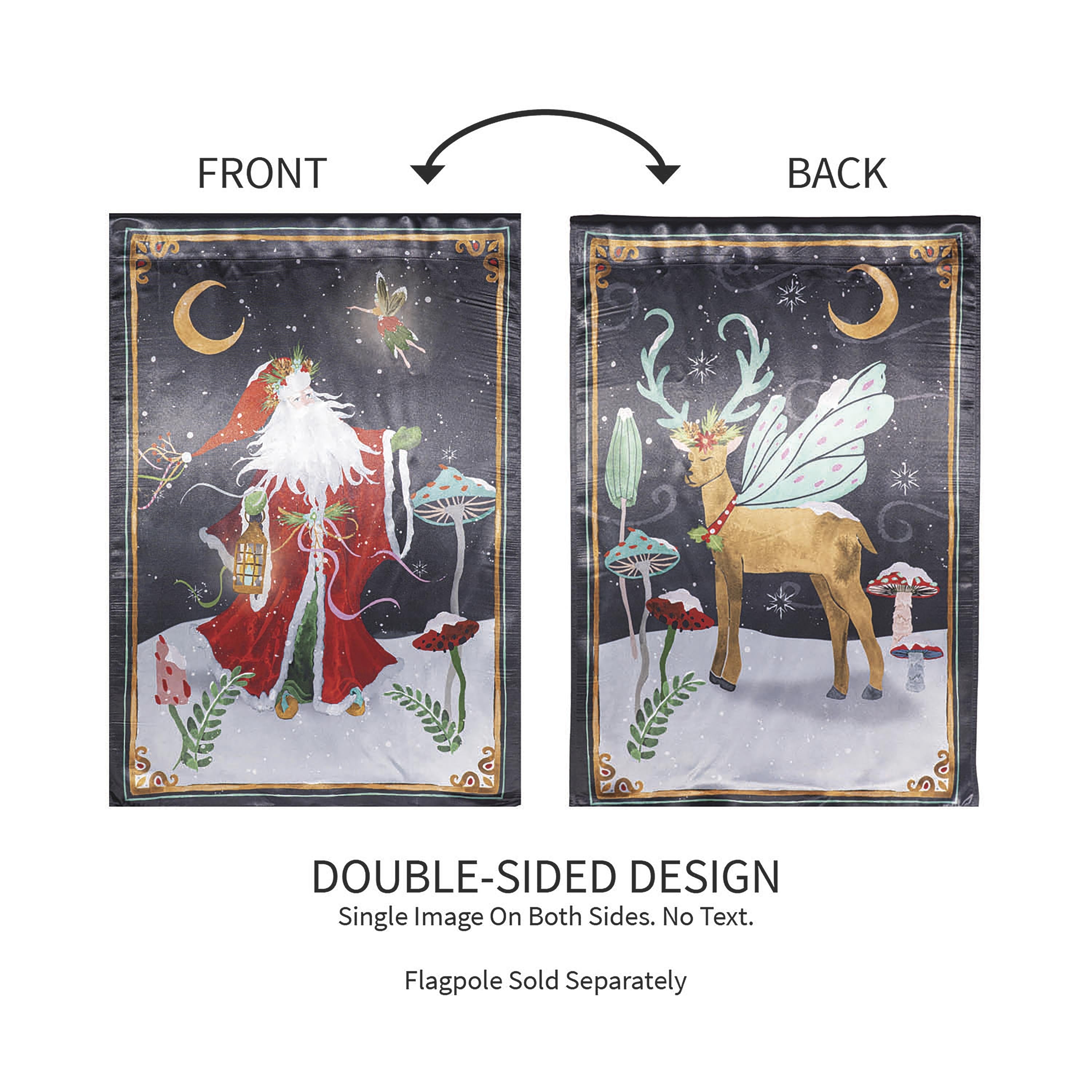 Santa's Forest of Wonder Reversible Lustre Garden Flag - Sports Gifts, Sports Memorabilia, Sports Collectibles, Fan Shop