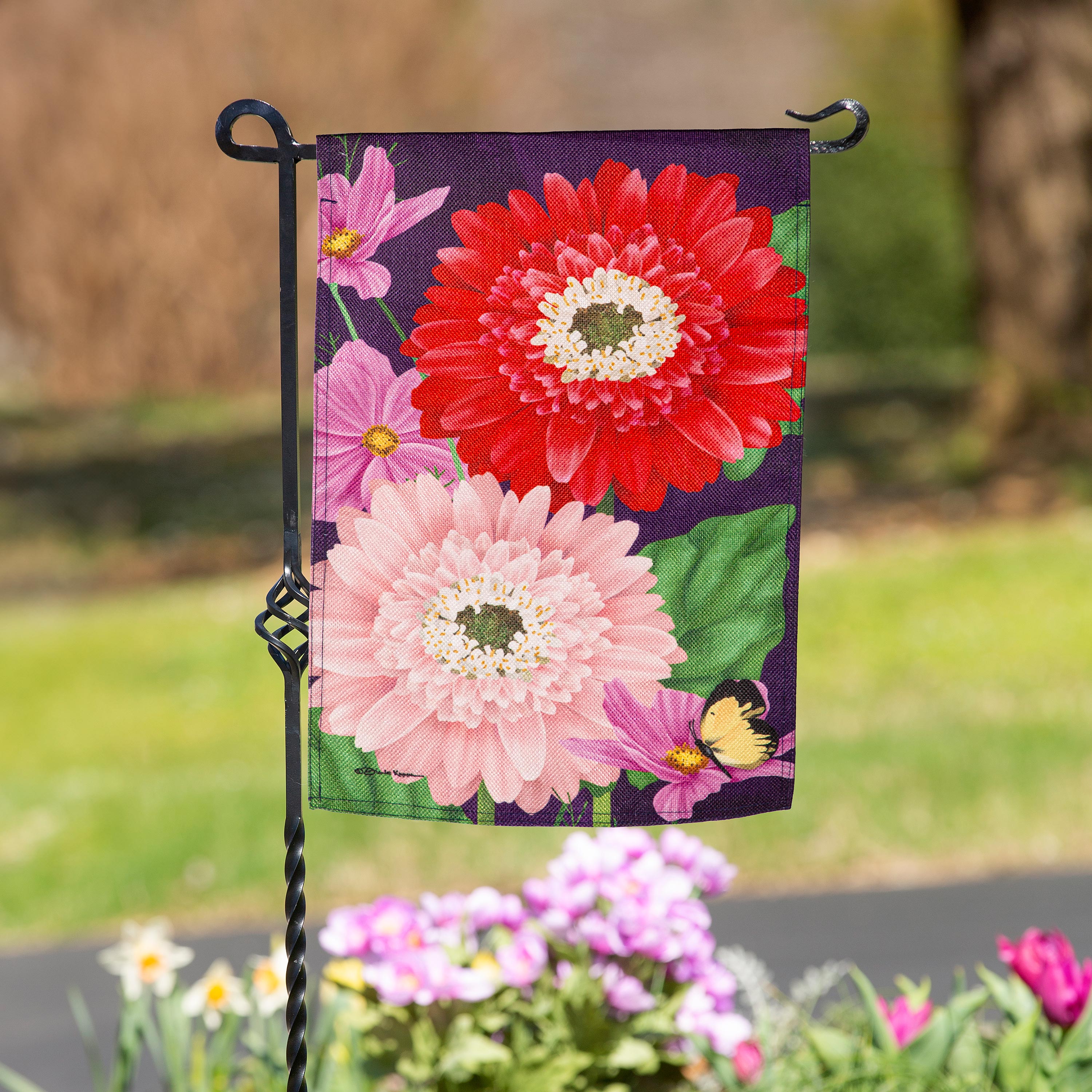 Blooming Gerbera Burlap Garden Flag - Sports Collectibles, Sports Memorabilia, Sports Fan Shop, Sports Gifts