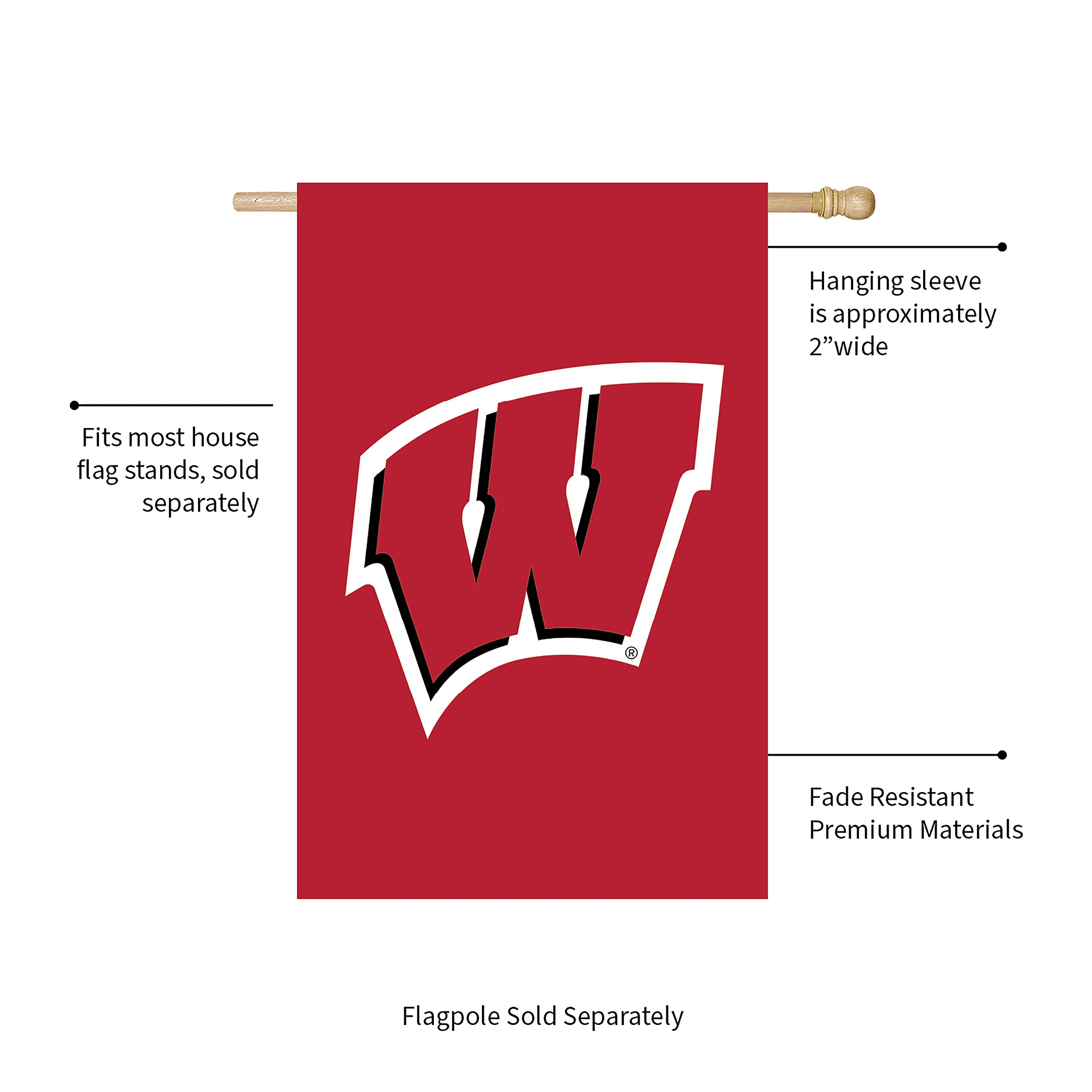 Applique Flag, Reg, University of Wisconsin-Madison - Sports Collectibles, Sports Memorabilia, Sports Fan Shop, Sports Gifts