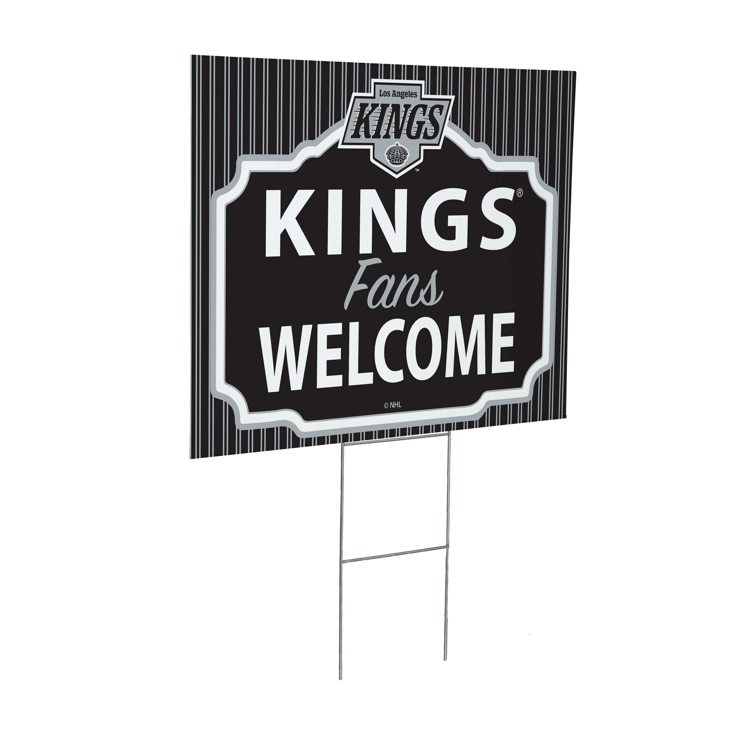 Los Angeles Kings Coroplast Yard Sign, "Fans Welcome" - Sports Collectibles, Sports Memorabilia, Sports Fan Shop, Sports Gifts