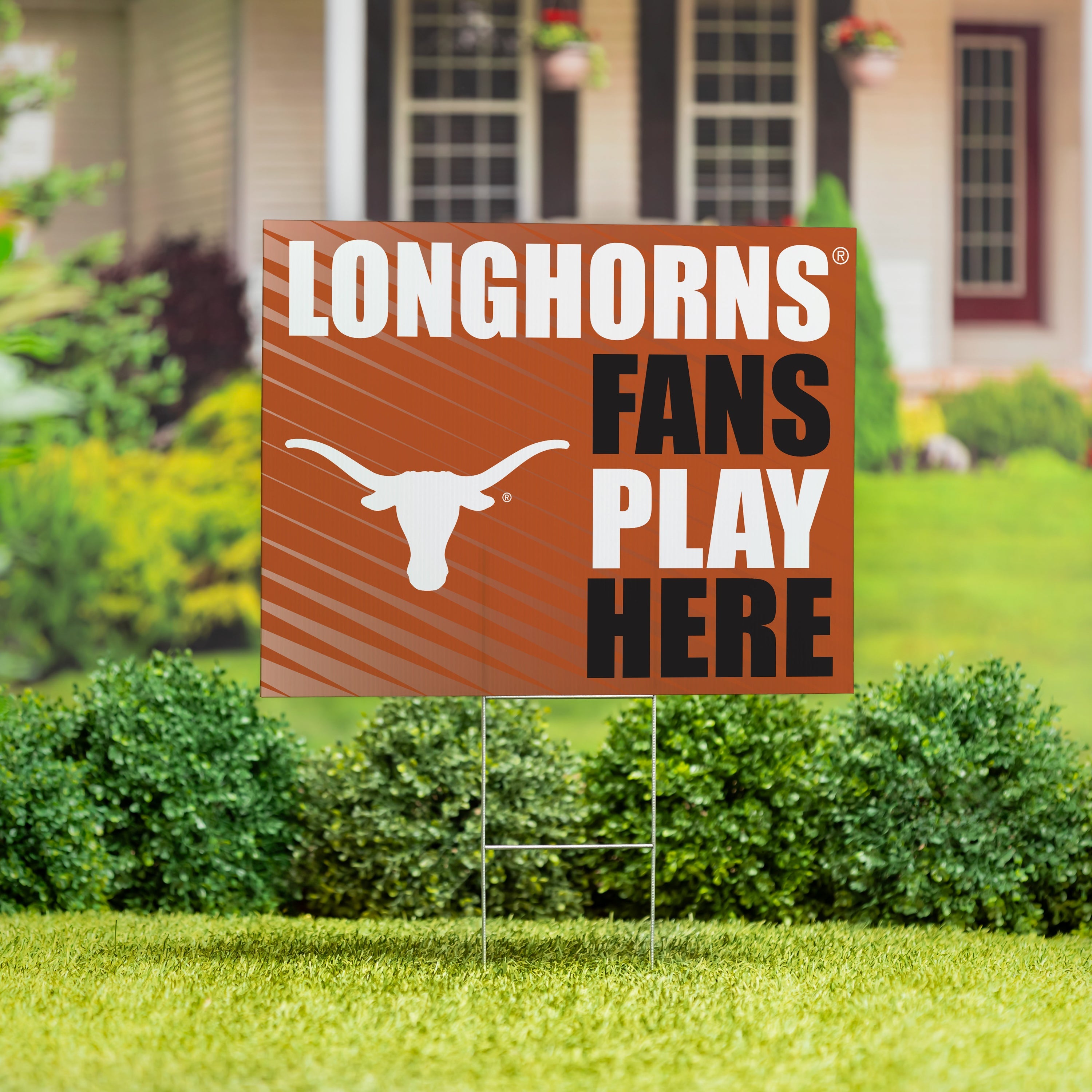 University of Texas Coroplast Yard Sign "Fans Play Here" - Sports Collectibles, Sports Memorabilia, Sports Fan Shop, Sports Gifts
