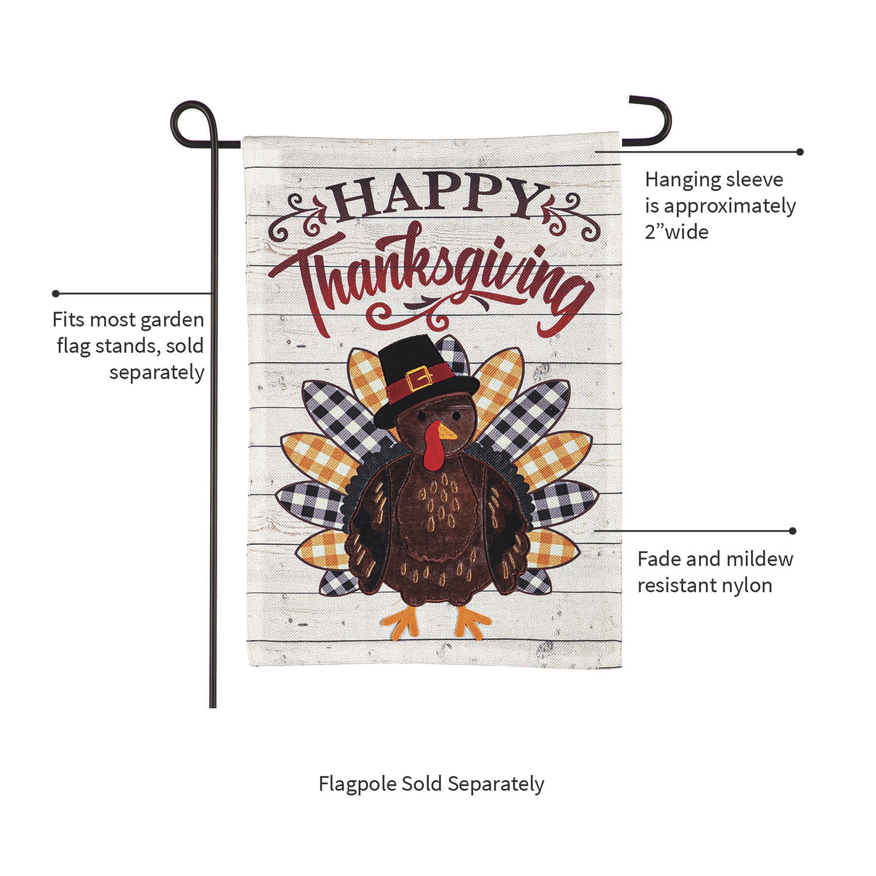 Pilgrim Turkey Garden Burlap Flag - Sports Collectibles, Sports Memorabilia, Sports Fan Shop, Sports Gifts