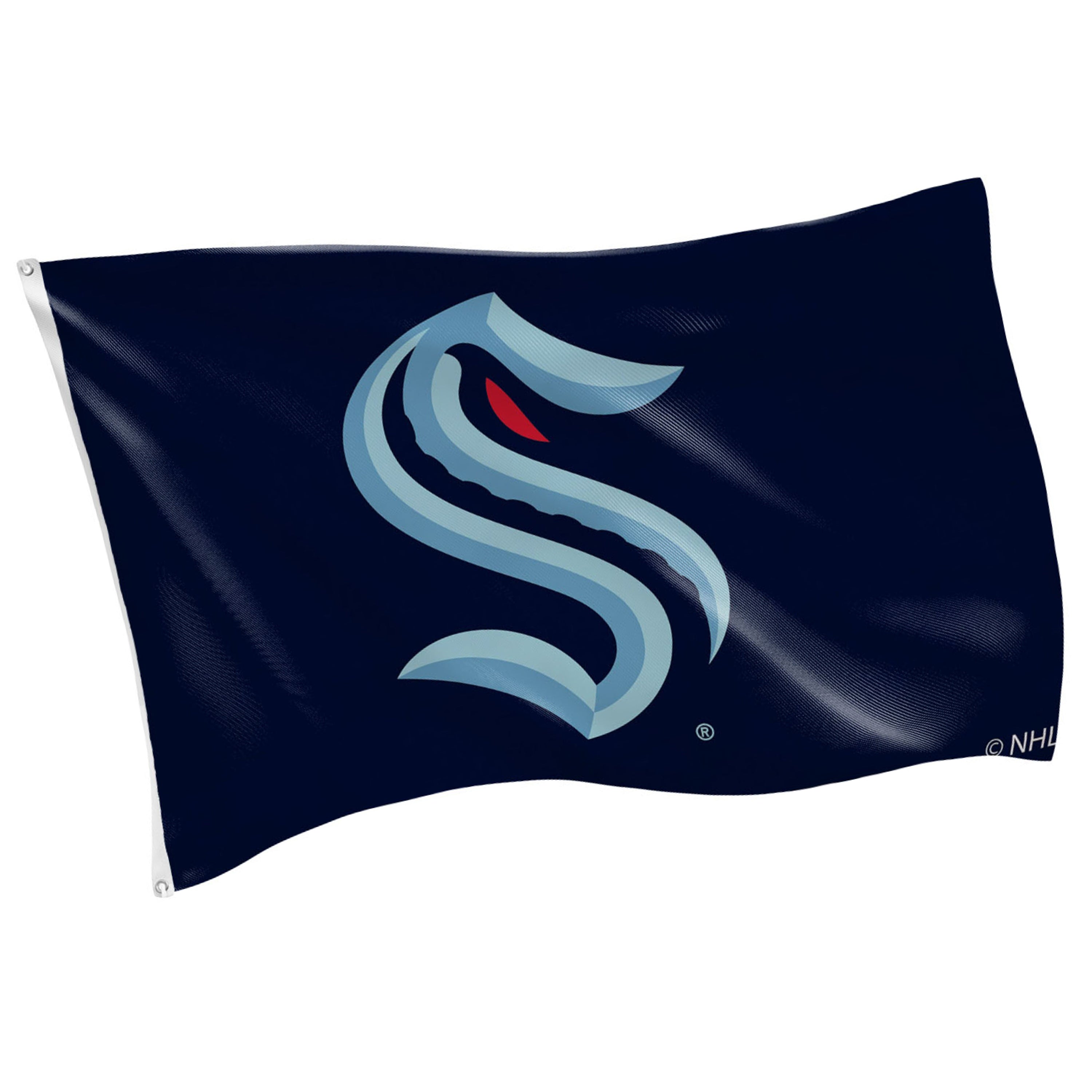 3'x5' Single Sided Flag w/ 2 Grommets, Seattle Kraken - Sports Gifts, Sports Memorabilia, Sports Collectibles, Fan Shop