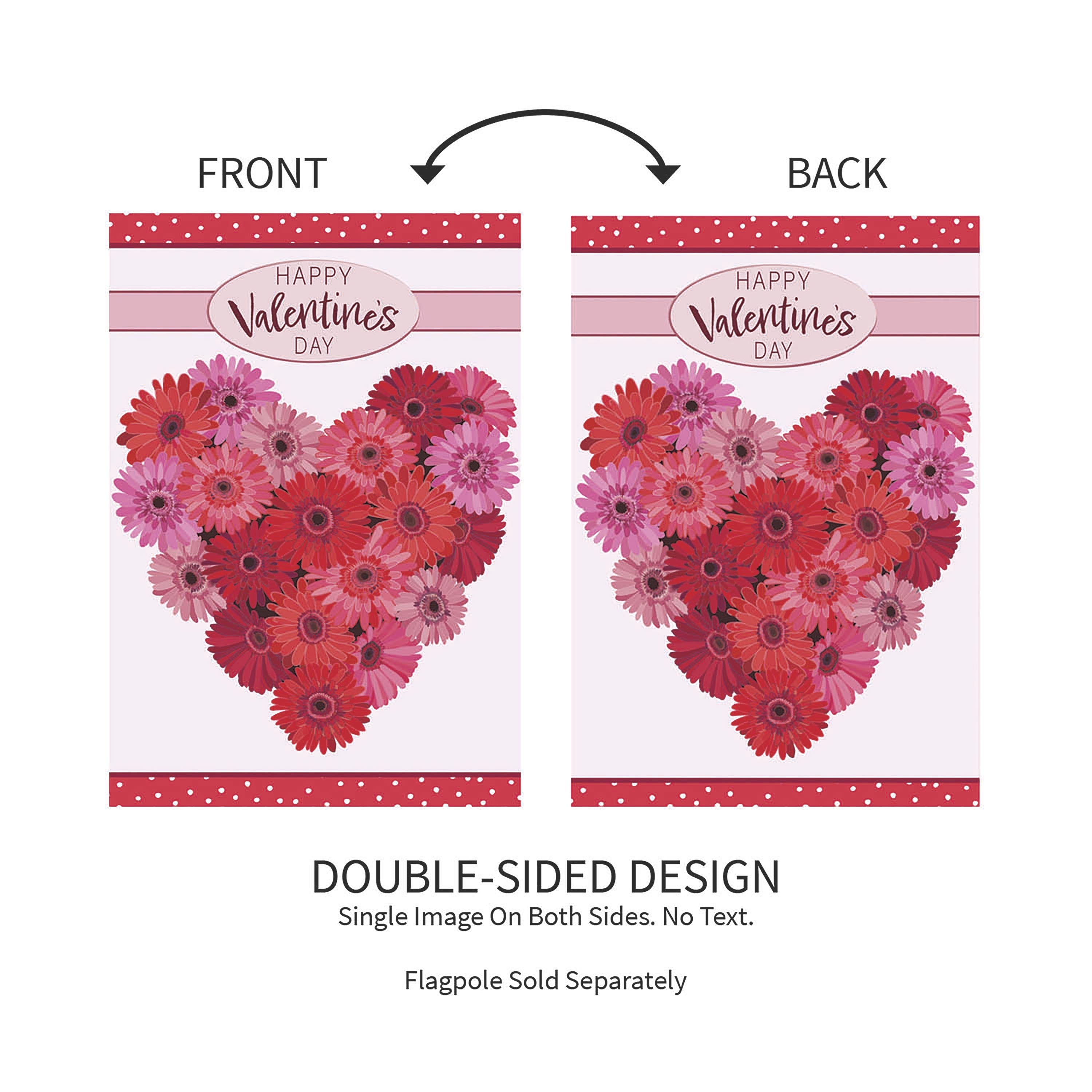 Floral Valentine's Heart Applique Garden Flag - Sports Collectibles, Sports Memorabilia, Sports Fan Shop, Sports Gifts