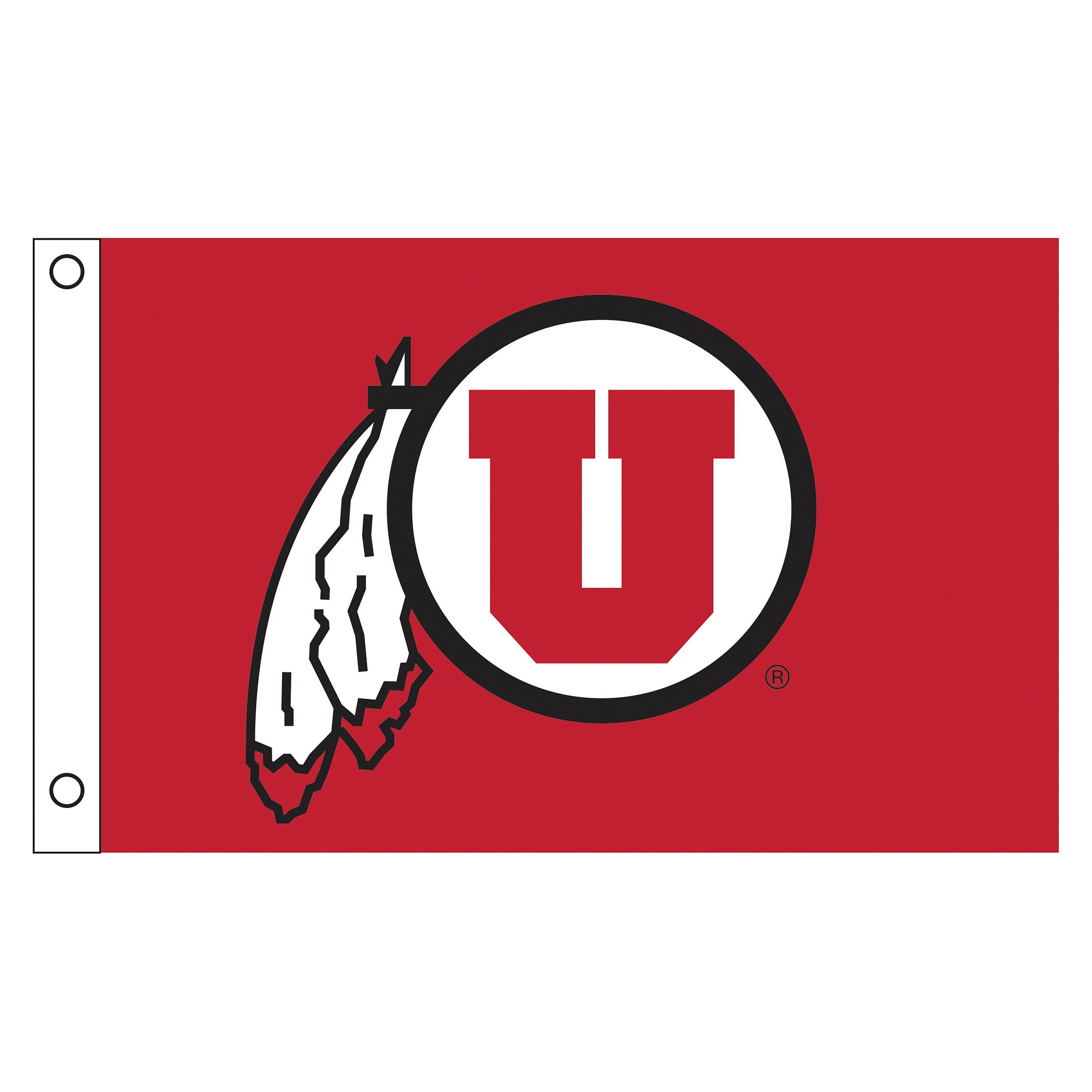 University of Utah Single Sided Flag w/ 2 Grommets, 3'x5' - Sports Gifts, Sports Memorabilia, Sports Collectibles, Fan Shop