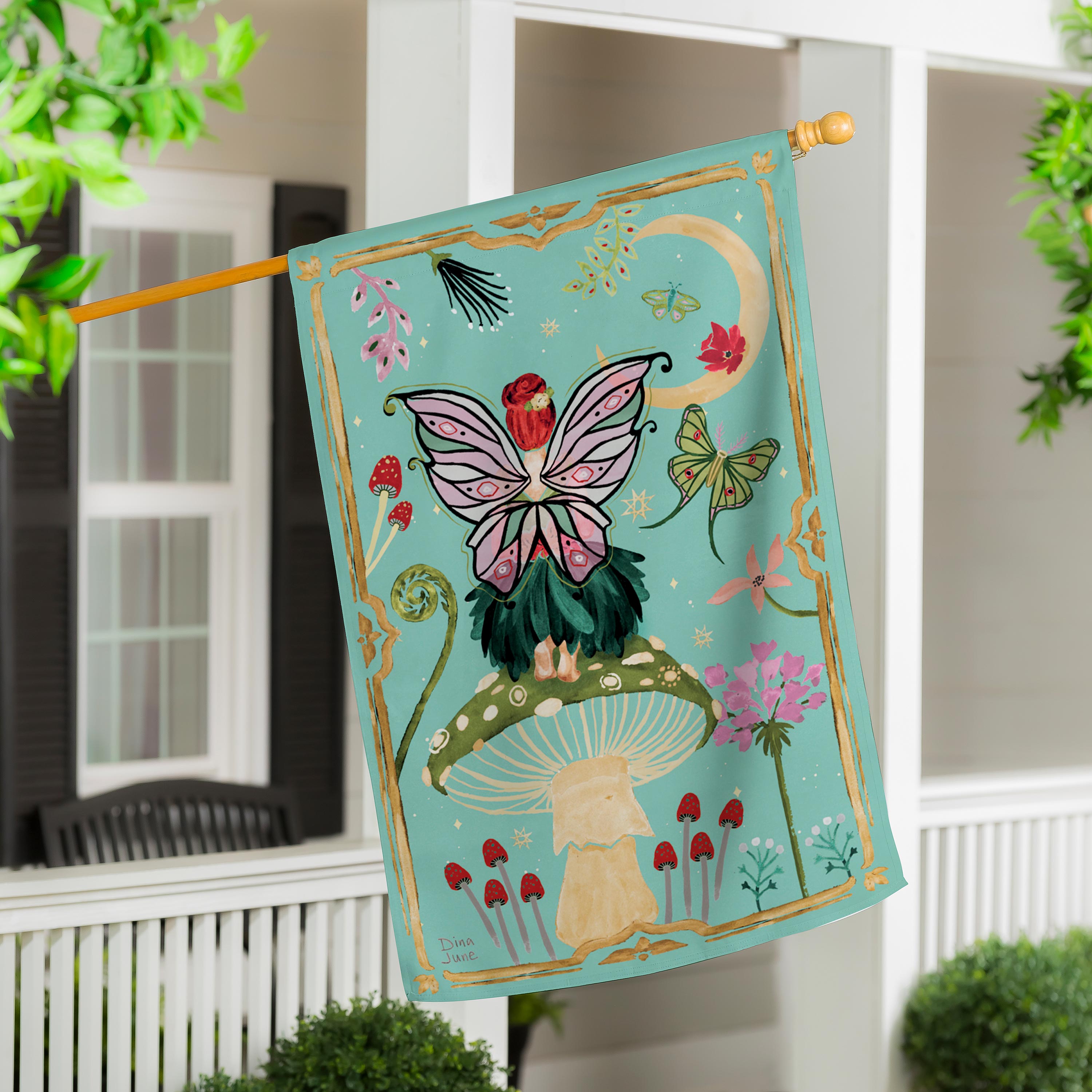 Fairy Wonderland Reversible Lustre House Flag - Sports Collectibles, Sports Memorabilia, Sports Fan Shop, Sports Gifts