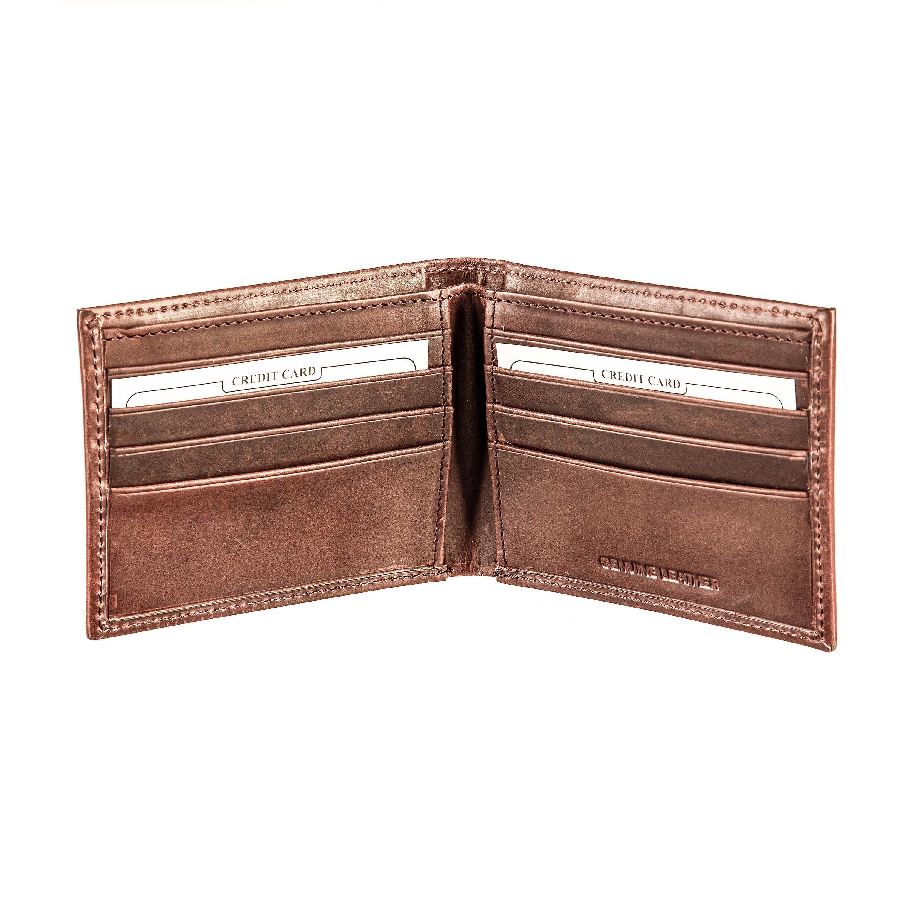 Kansas City Chiefs, Bi-Fold Wallet, Brown, CH, 100% Genuine Leather - Sports Gifts, Sports Memorabilia, Sports Collectibles, Fan Shop