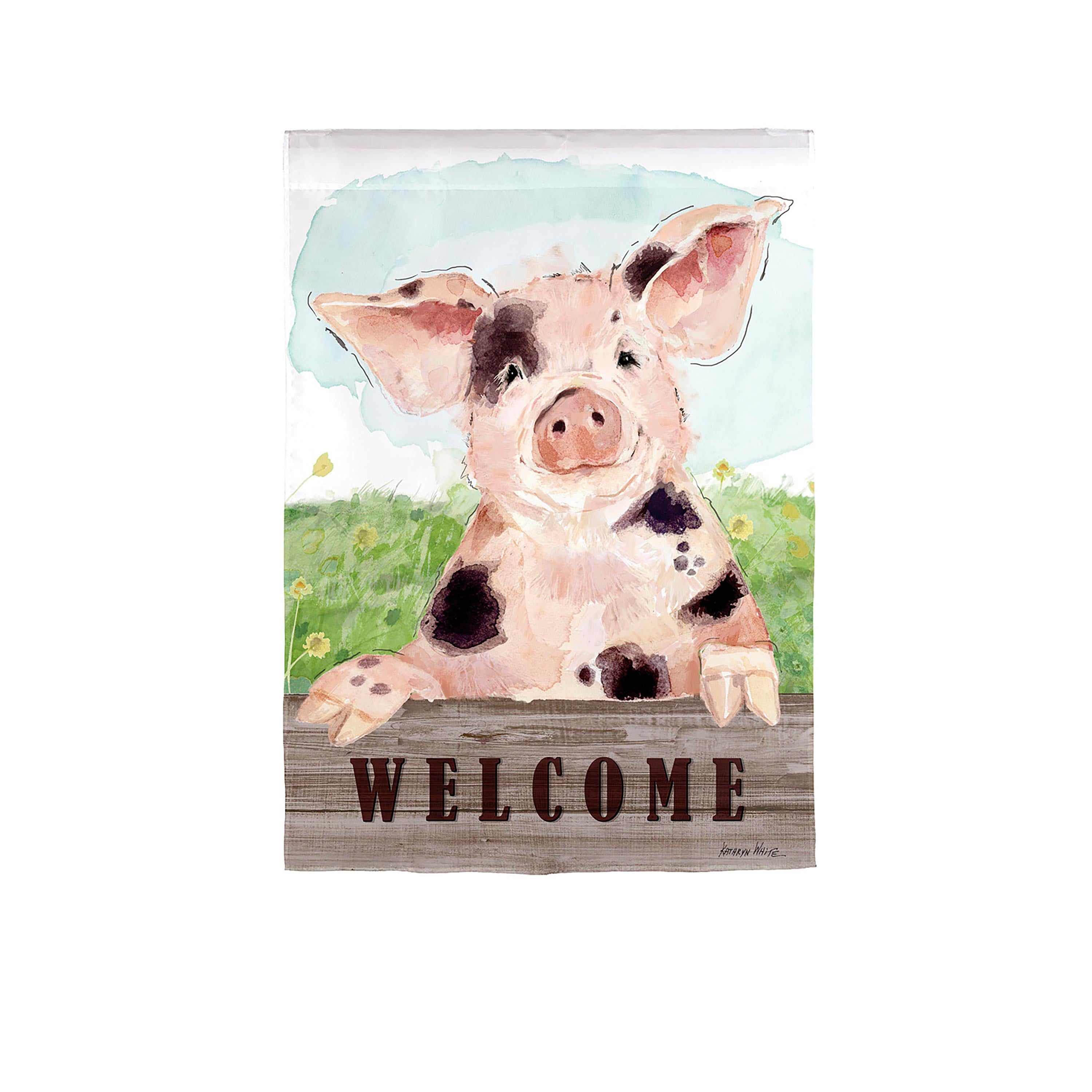Spotted Pig Garden Suede Flag - Sports Collectibles, Sports Memorabilia, Sports Fan Shop, Sports Gifts