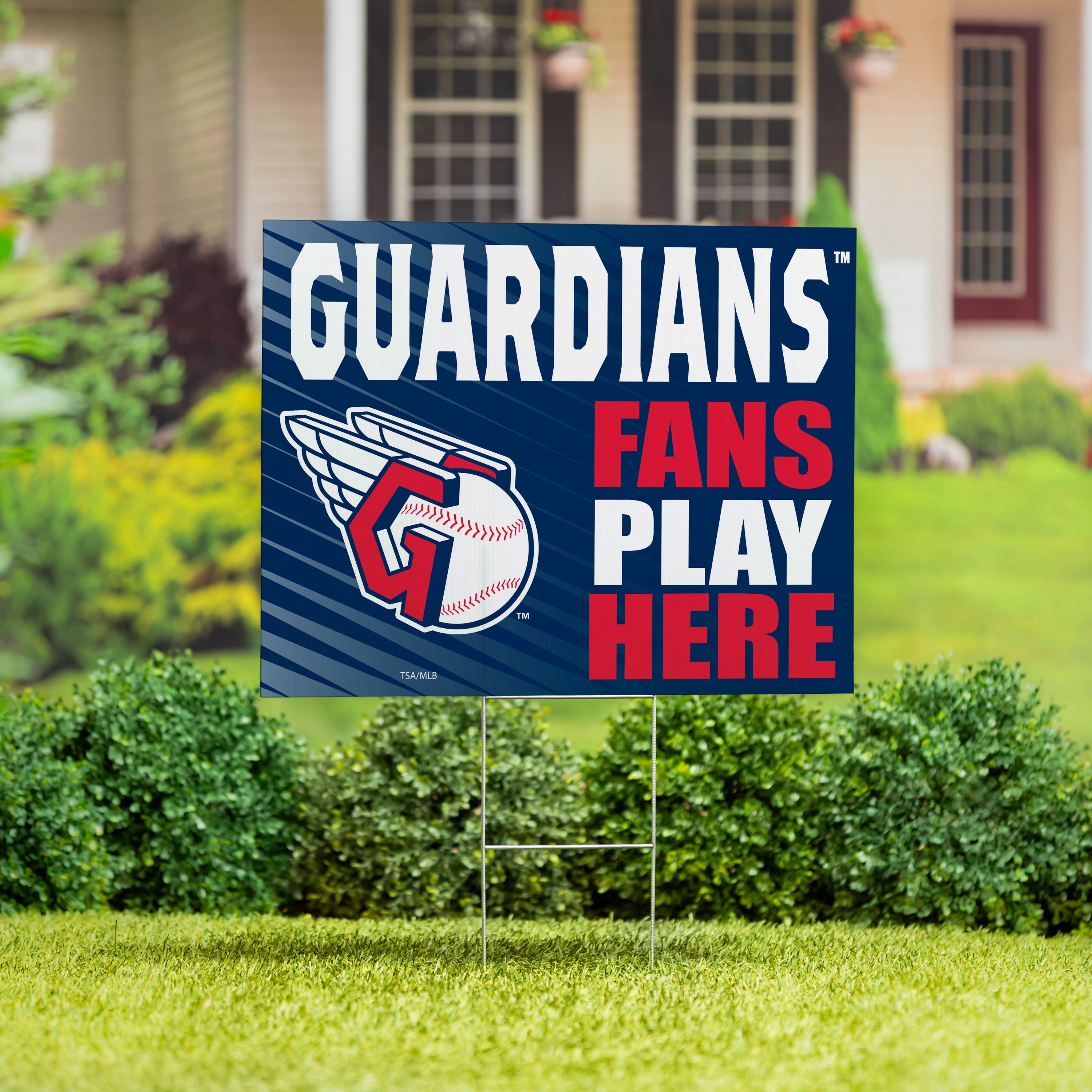Cleveland Guardians Coroplast Yard Sign "Fans Play Here" - Sports Collectibles, Sports Memorabilia, Sports Fan Shop, Sports Gifts