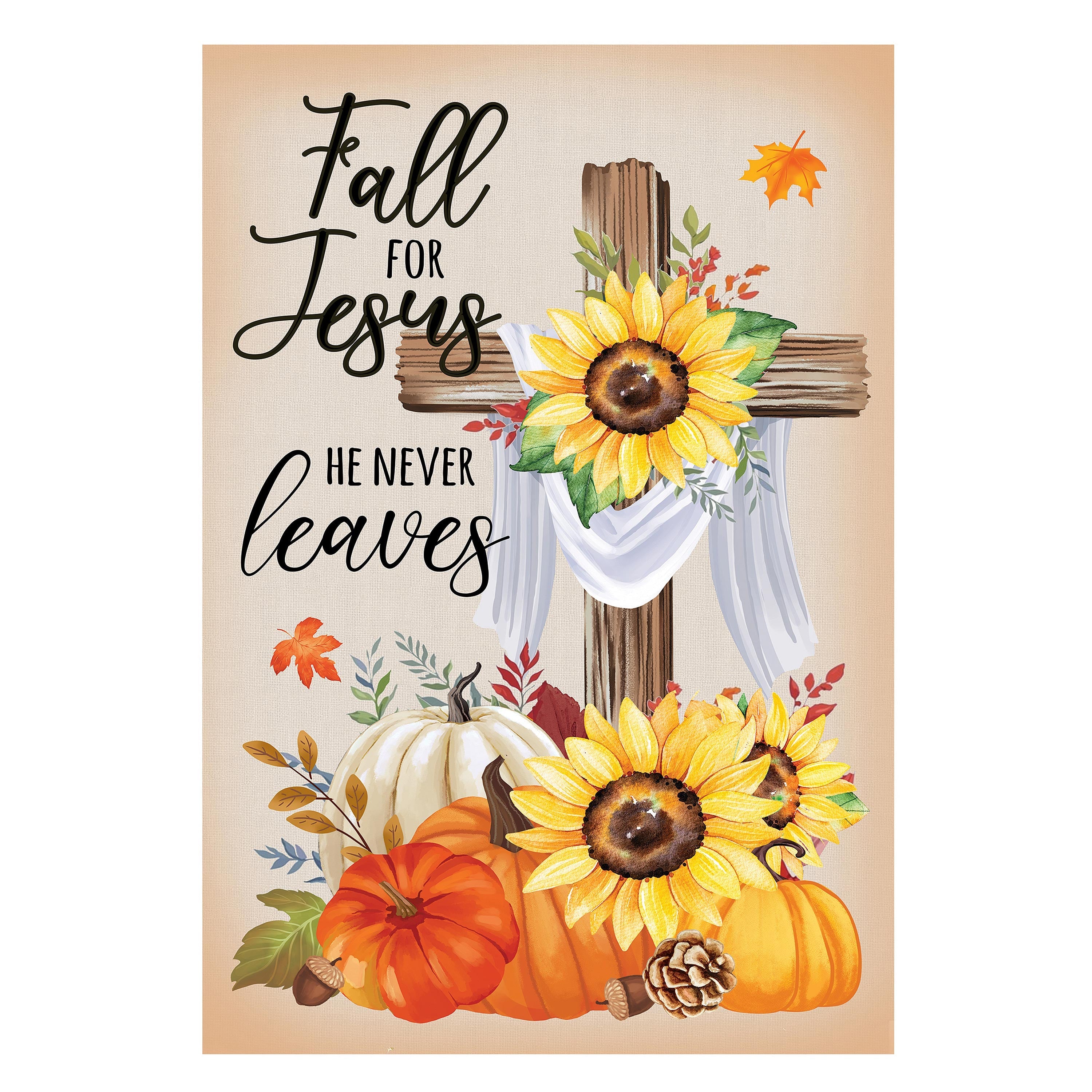 He Will Never Leave Suede Garden Flag - Sports Collectibles, Sports Memorabilia, Sports Fan Shop, Sports Gifts