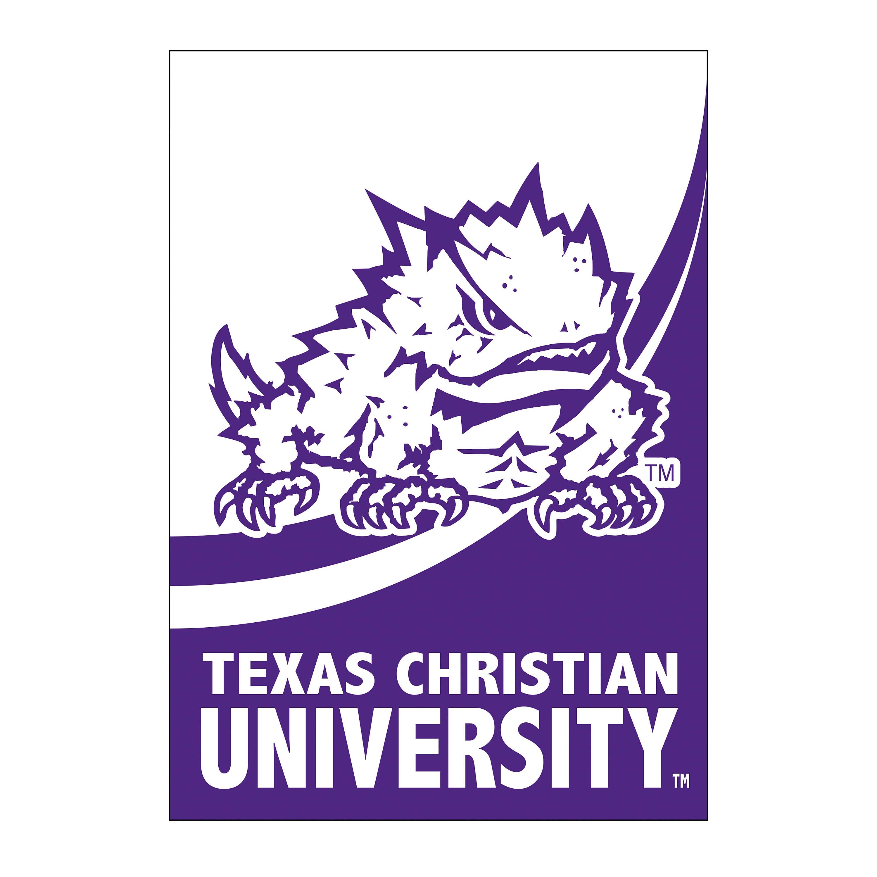 Texas Christian University Burlap Flag House Size - Sports Collectibles, Sports Memorabilia, Sports Fan Shop, Sports Gifts