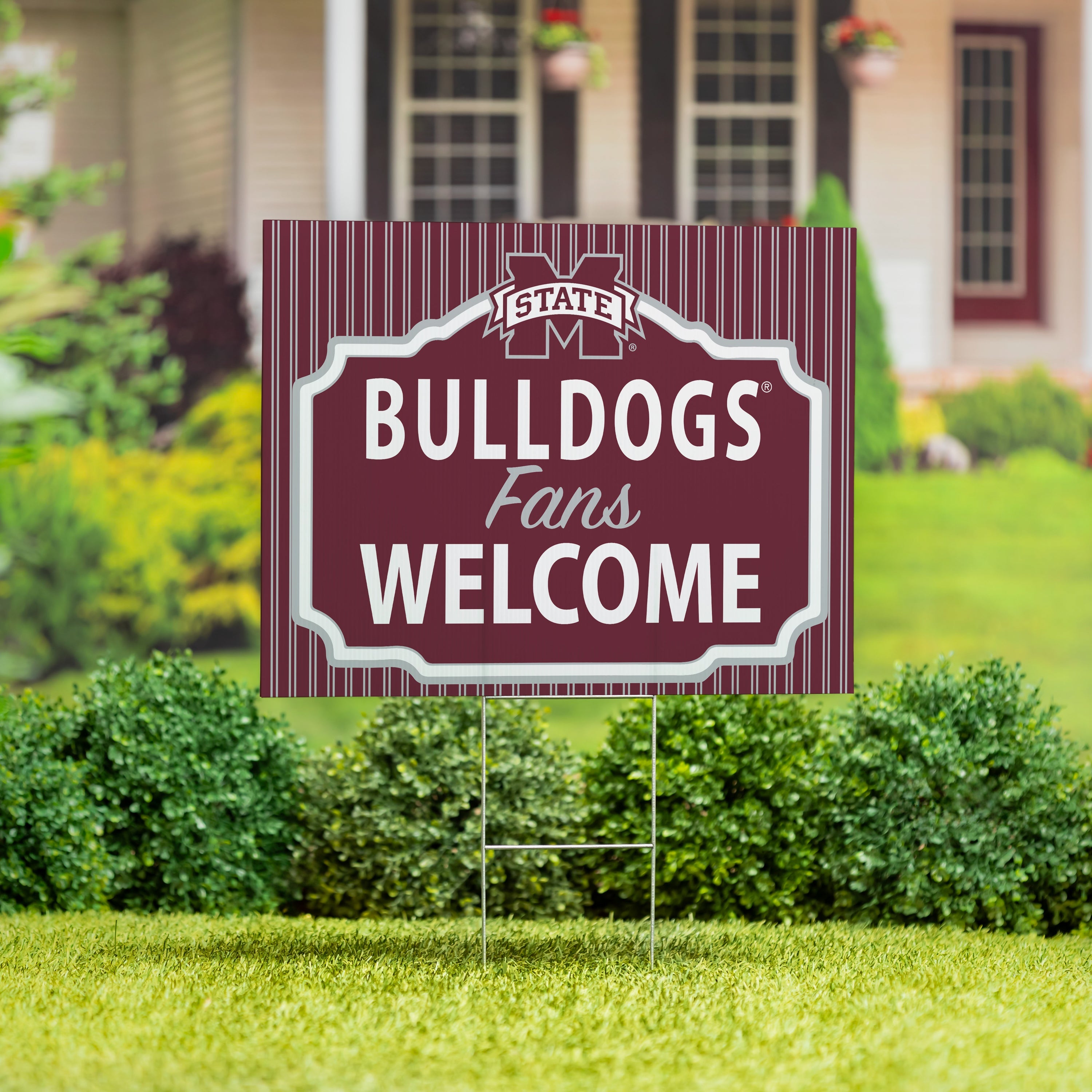 Mississippi State University Coroplast Yard Sign, "Fans Welcome" - Sports Collectibles, Sports Memorabilia, Sports Fan Shop, Sports Gifts