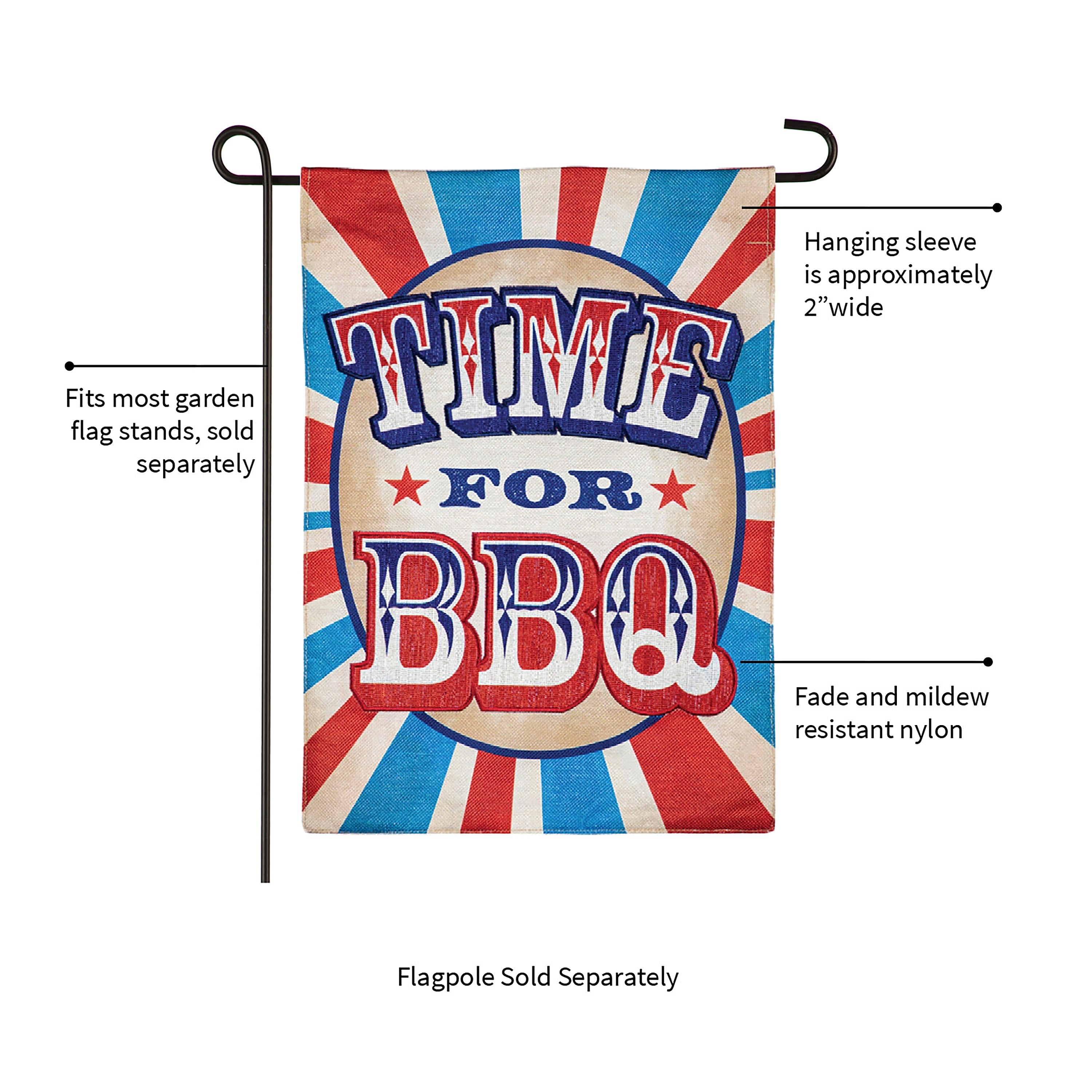 Time for BBQ Garden Burlap Flag - Sports Collectibles, Sports Memorabilia, Sports Fan Shop, Sports Gifts