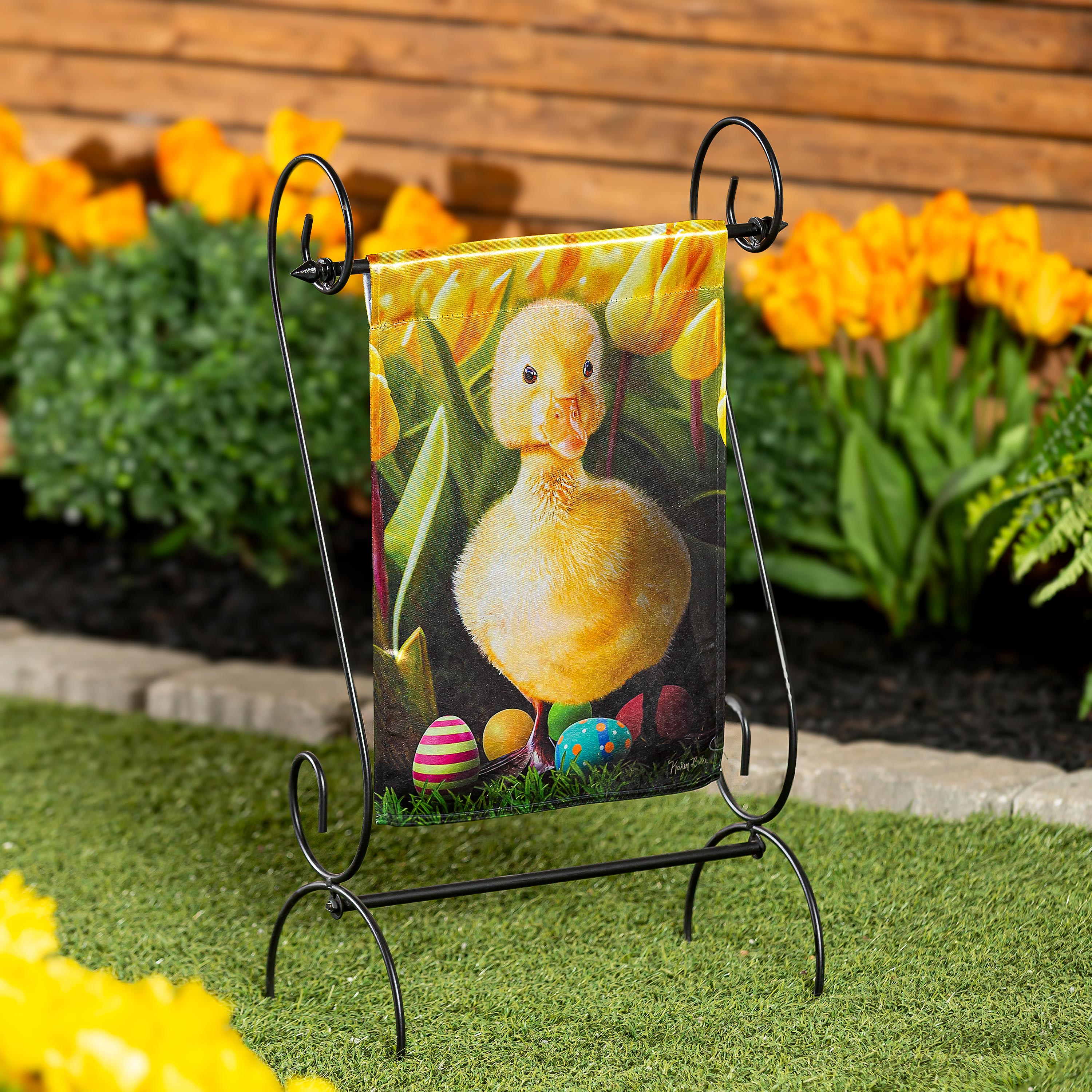 Duckling and Tulips Lustre Garden Flag - Sports Collectibles, Sports Memorabilia, Sports Fan Shop, Sports Gifts