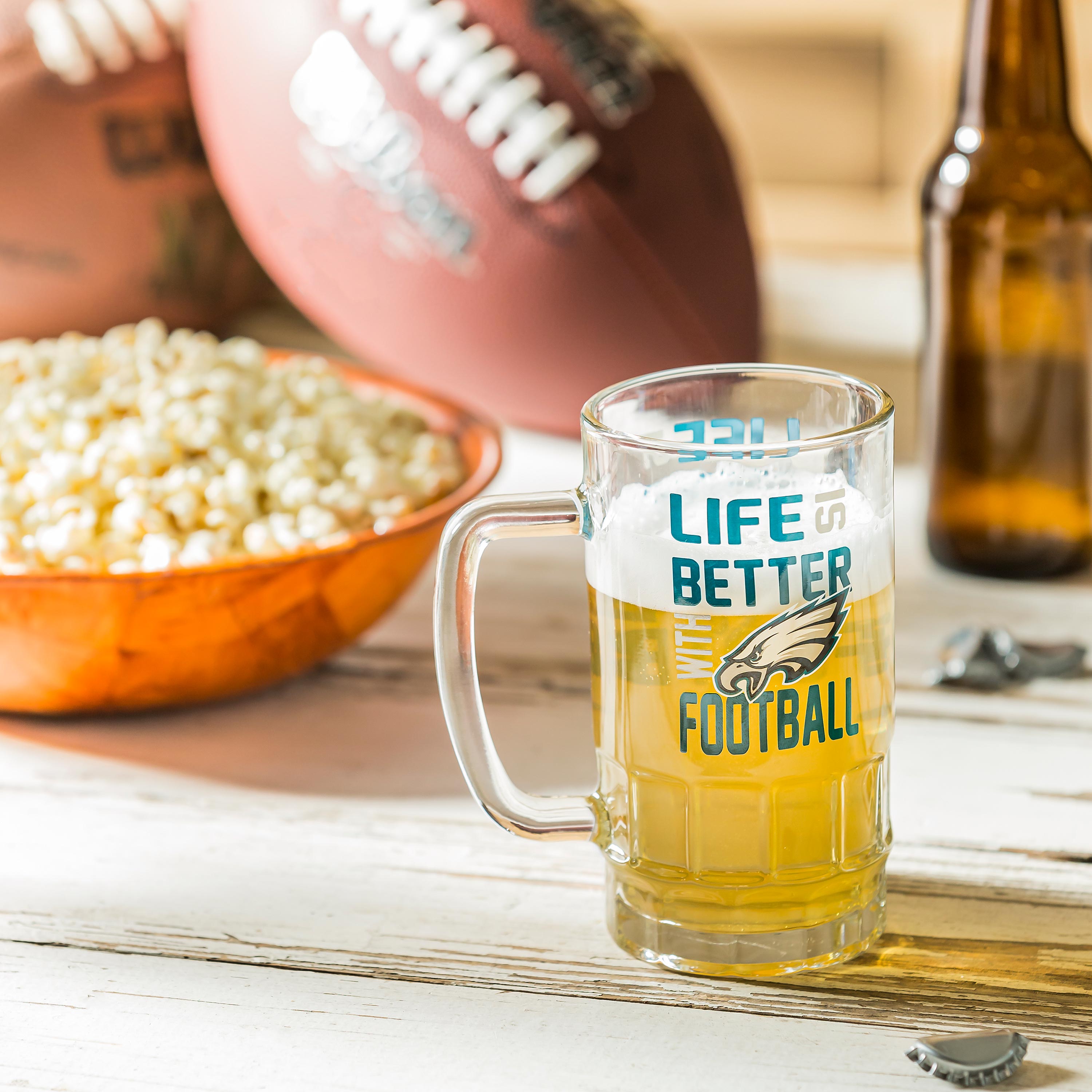 Glass Tankard Cup, with Gift Box, Philadelphia Eagles - Sports Collectibles, Sports Memorabilia, Sports Fan Shop, Sports Gifts