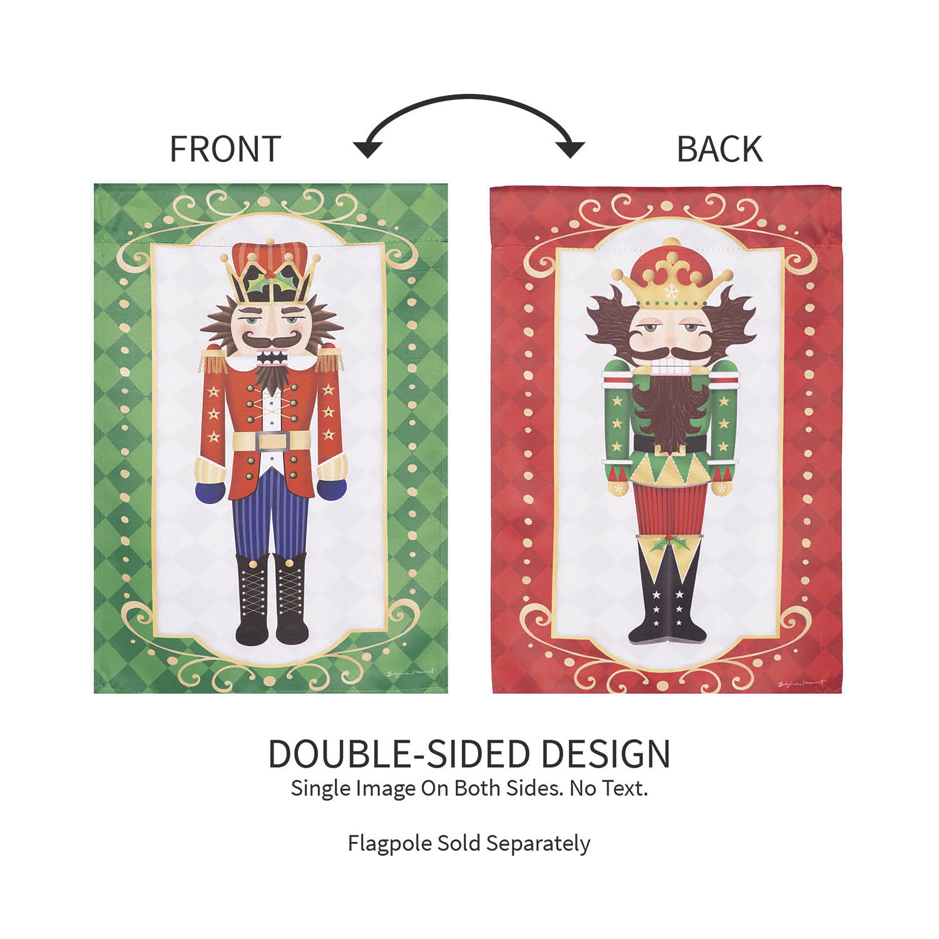 Trio Nutcracker Reversible Suede Garden Flag - Sports Collectibles, Sports Memorabilia, Sports Fan Shop, Sports Gifts