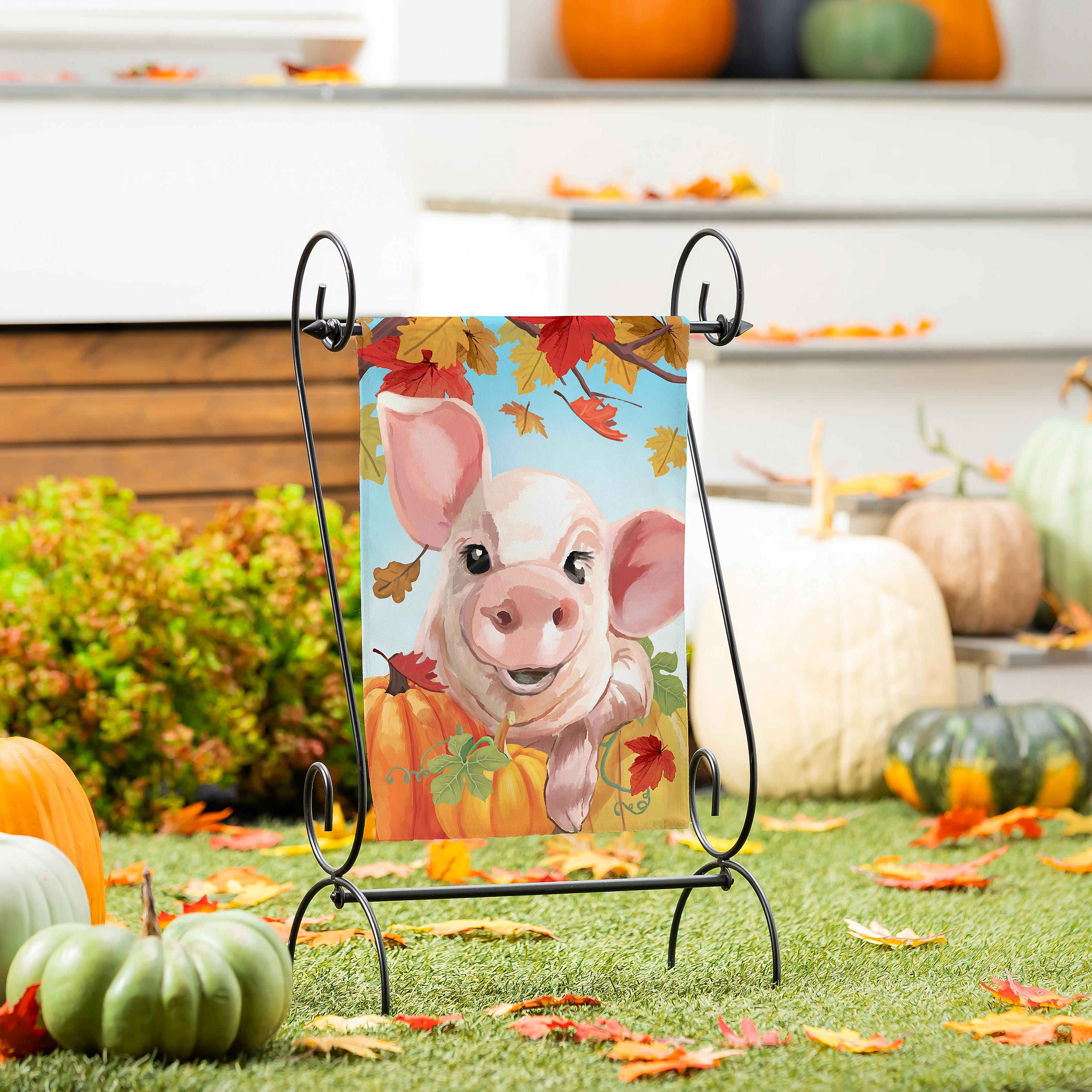 This Little Fall Piggy Suede Garden Flag - Sports Collectibles, Sports Memorabilia, Sports Fan Shop, Sports Gifts