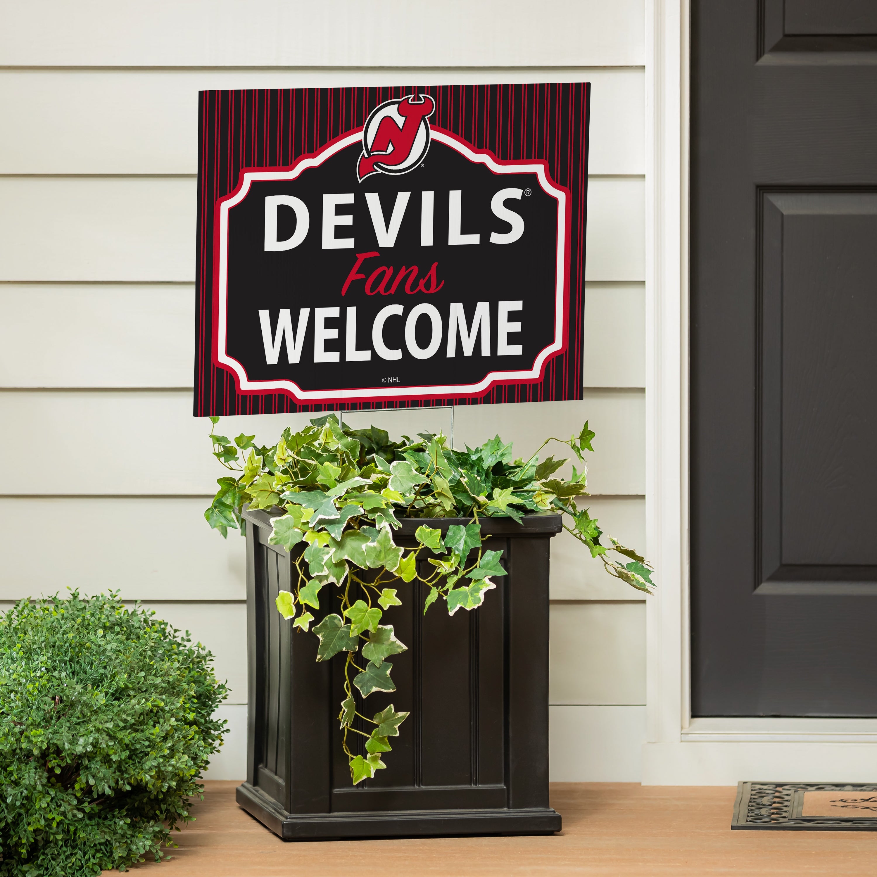New Jersey Devils Coroplast Yard Sign, "Fans Welcome" - Sports Collectibles, Sports Memorabilia, Sports Fan Shop, Sports Gifts