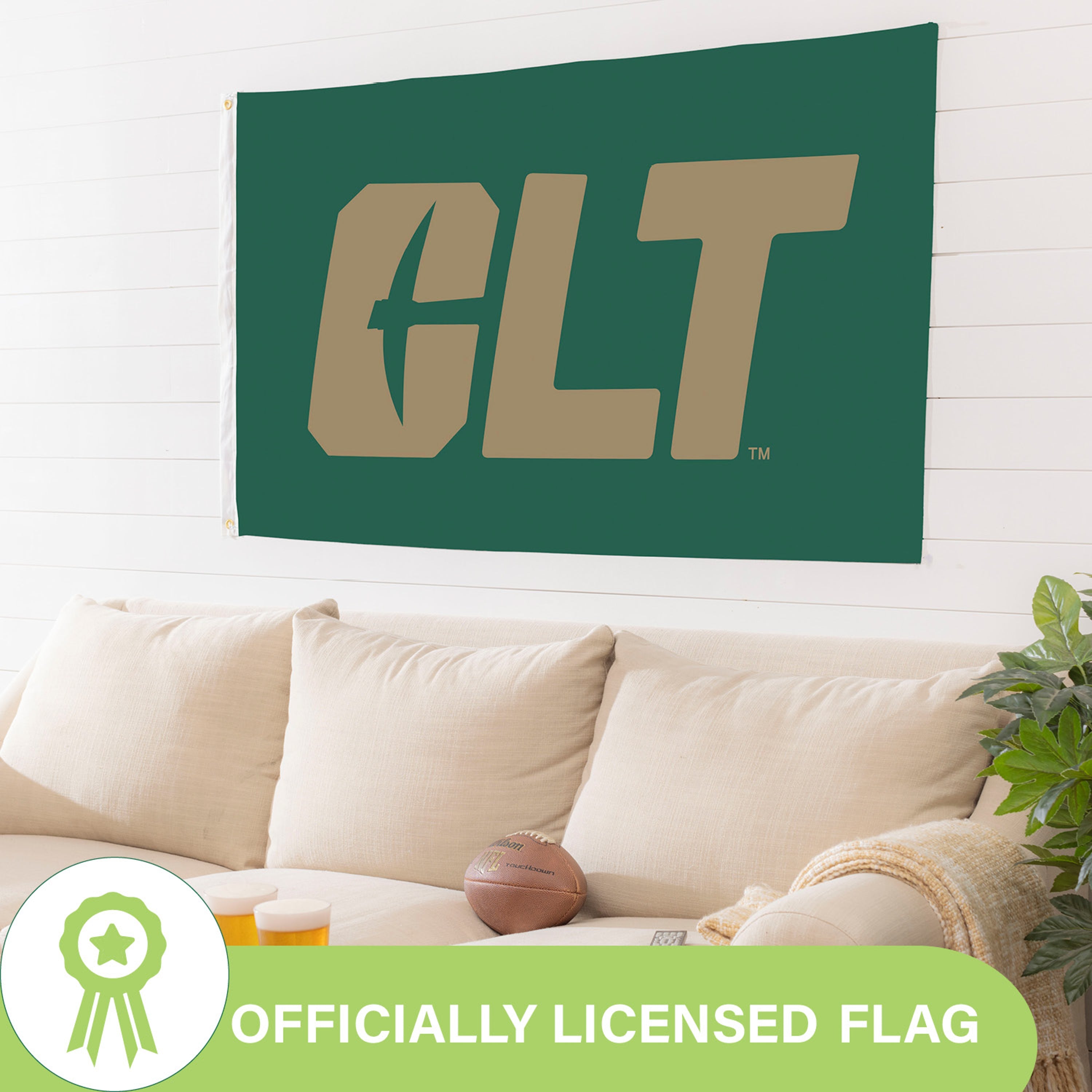 University of North Carolina, Charlotte Single Sided Flag w/ 2 Grommets, 3'x5' - Sports Gifts, Sports Memorabilia, Sports Collectibles, Fan Shop