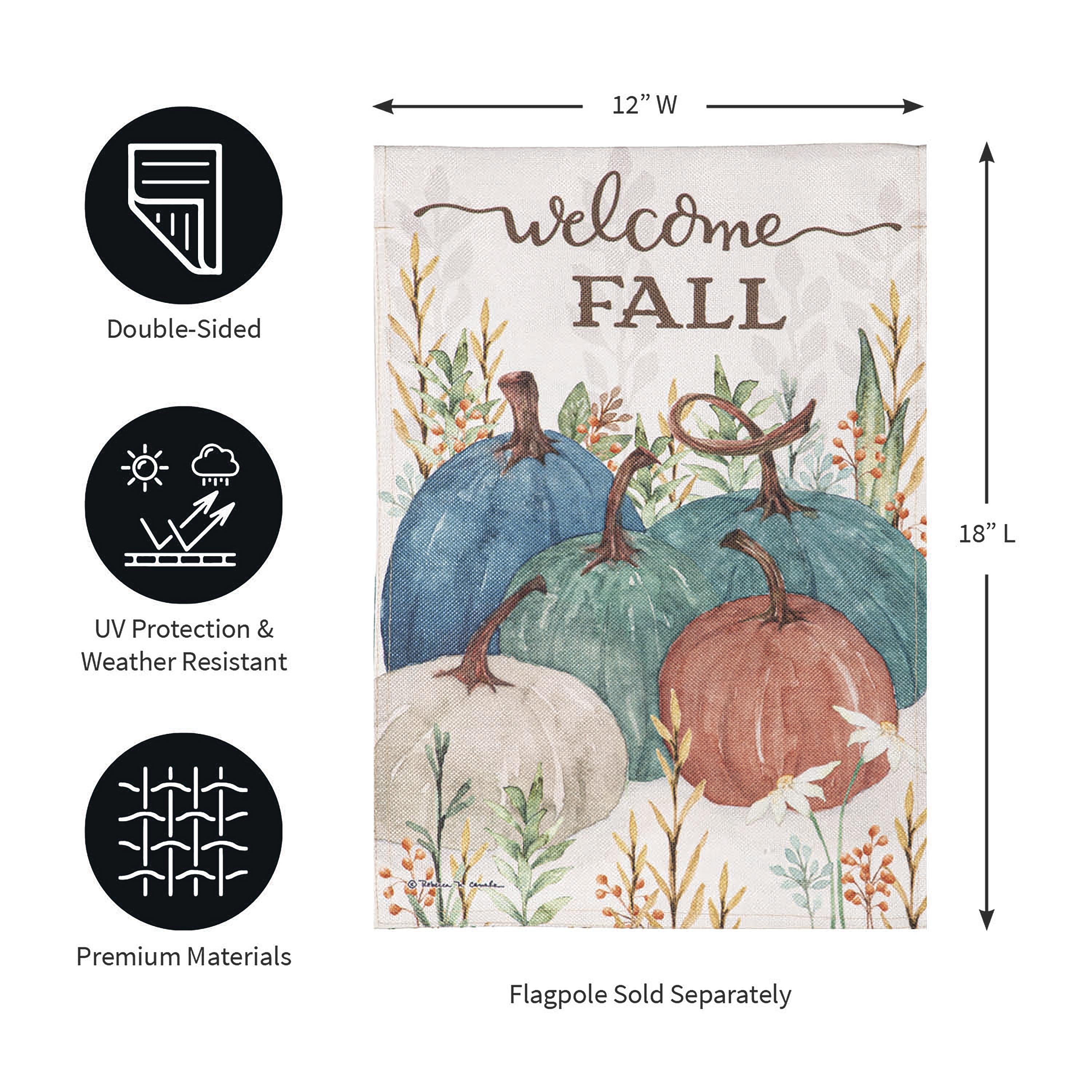 Welcome Fall Pumpkins Burlap Garden Flag - Sports Collectibles, Sports Memorabilia, Sports Fan Shop, Sports Gifts