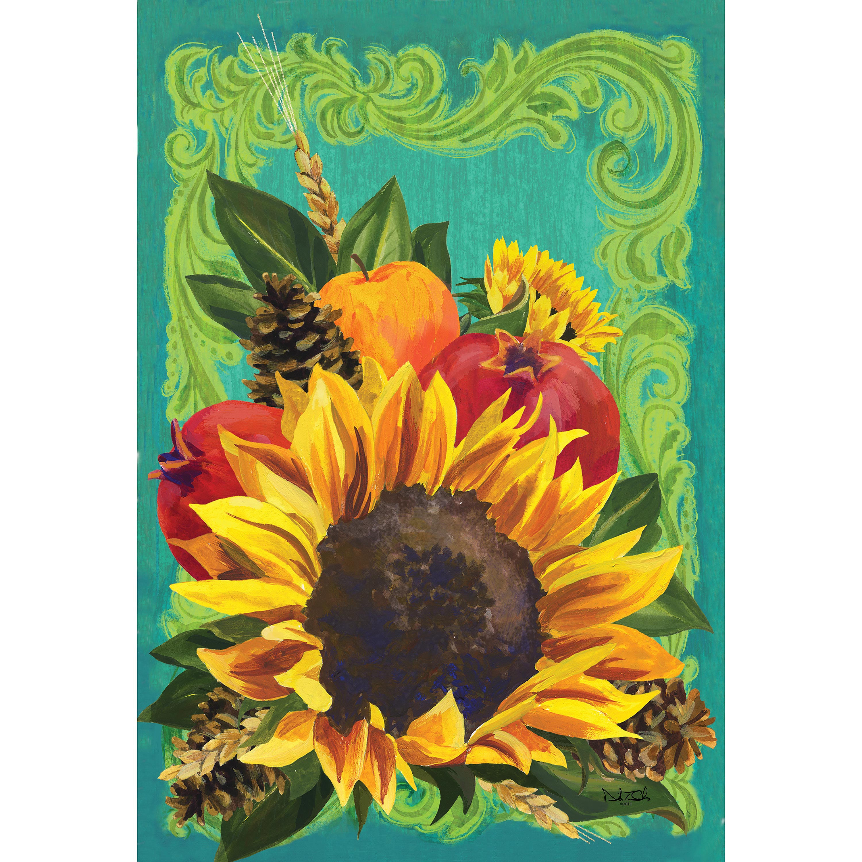 Fall Floral Suede House Flag - Sports Gifts, Sports Memorabilia, Sports Collectibles, Fan Shop