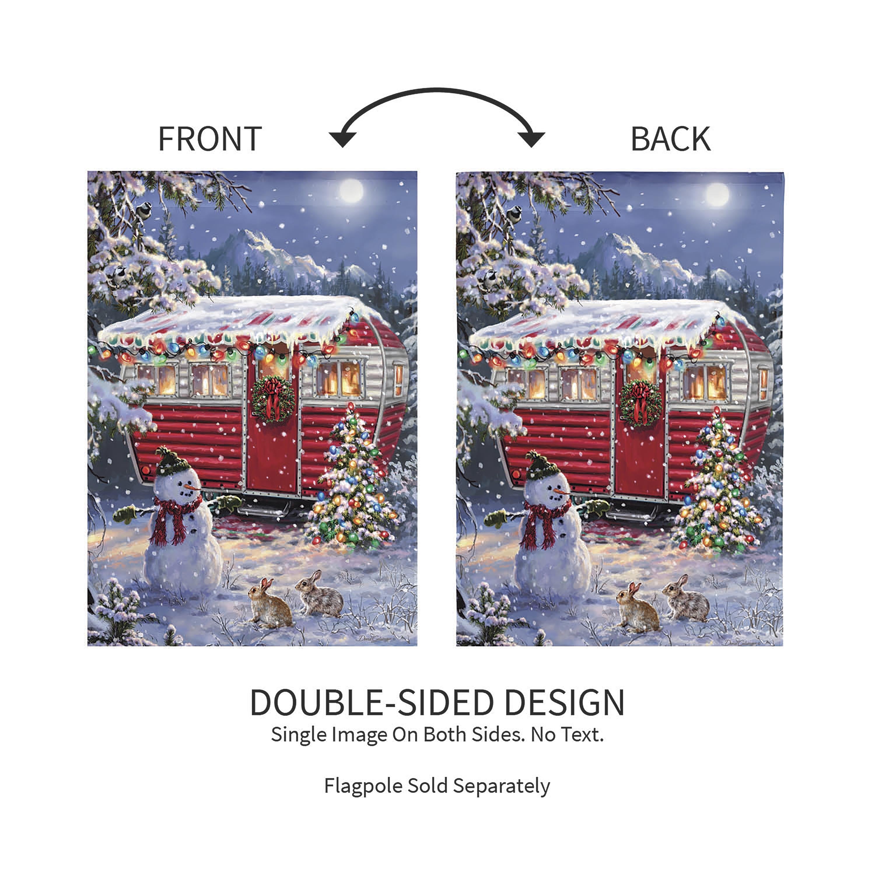 Christmas Camper Lustre Garden Flag - Sports Collectibles, Sports Memorabilia, Sports Fan Shop, Sports Gifts