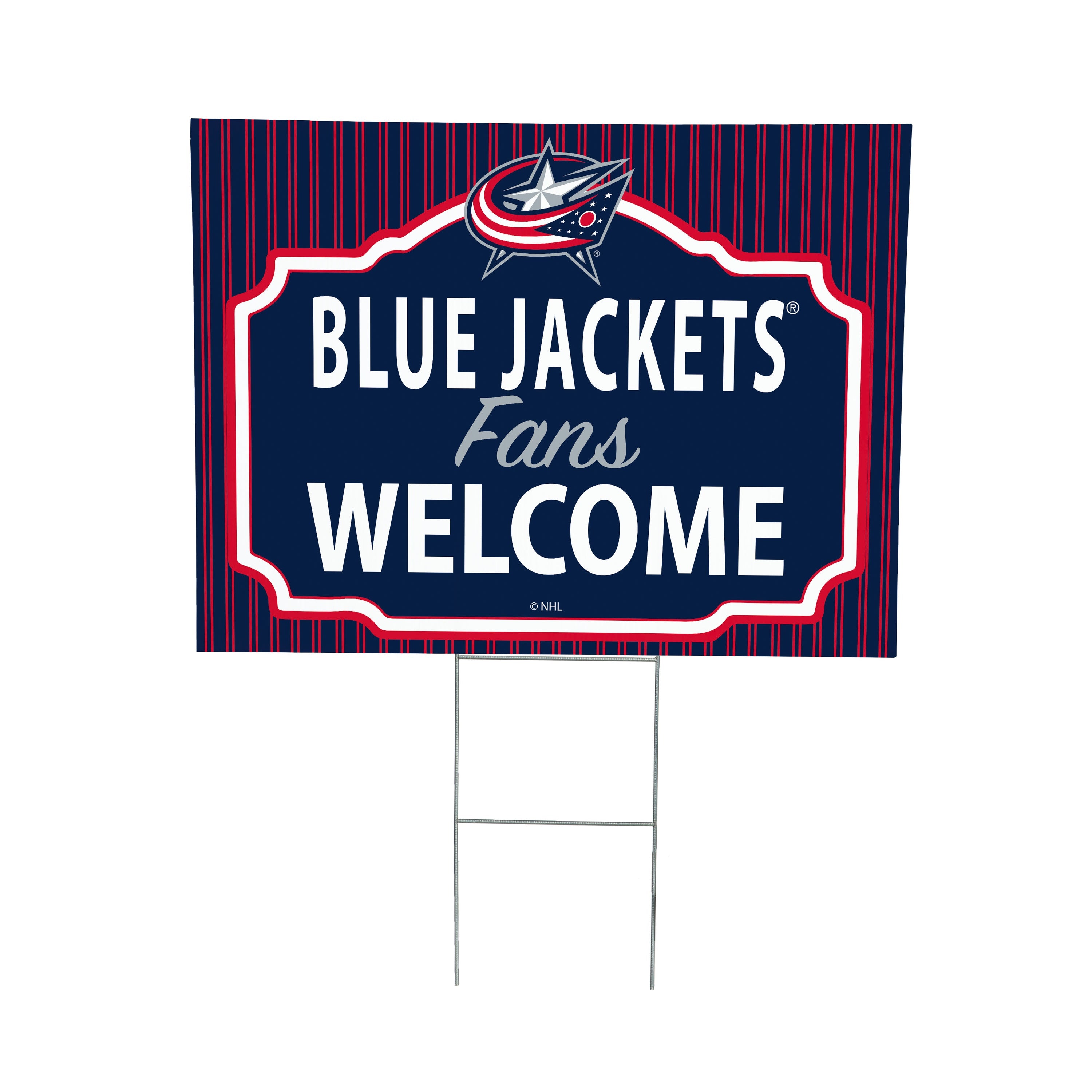 Columbus Blue Jackets Coroplast Yard Sign, "Fans Welcome" - Sports Collectibles, Sports Memorabilia, Sports Fan Shop, Sports Gifts