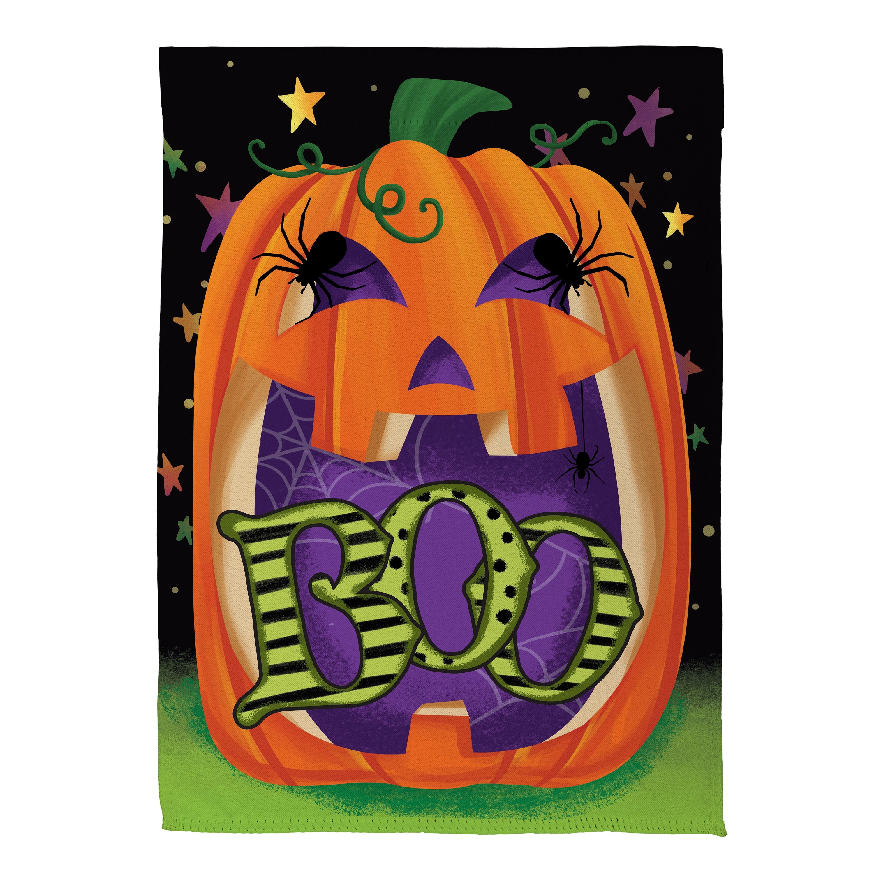 Boo Jack Pumpkin Suede Garden Flag - Sports Gifts, Sports Memorabilia, Sports Collectibles, Fan Shop