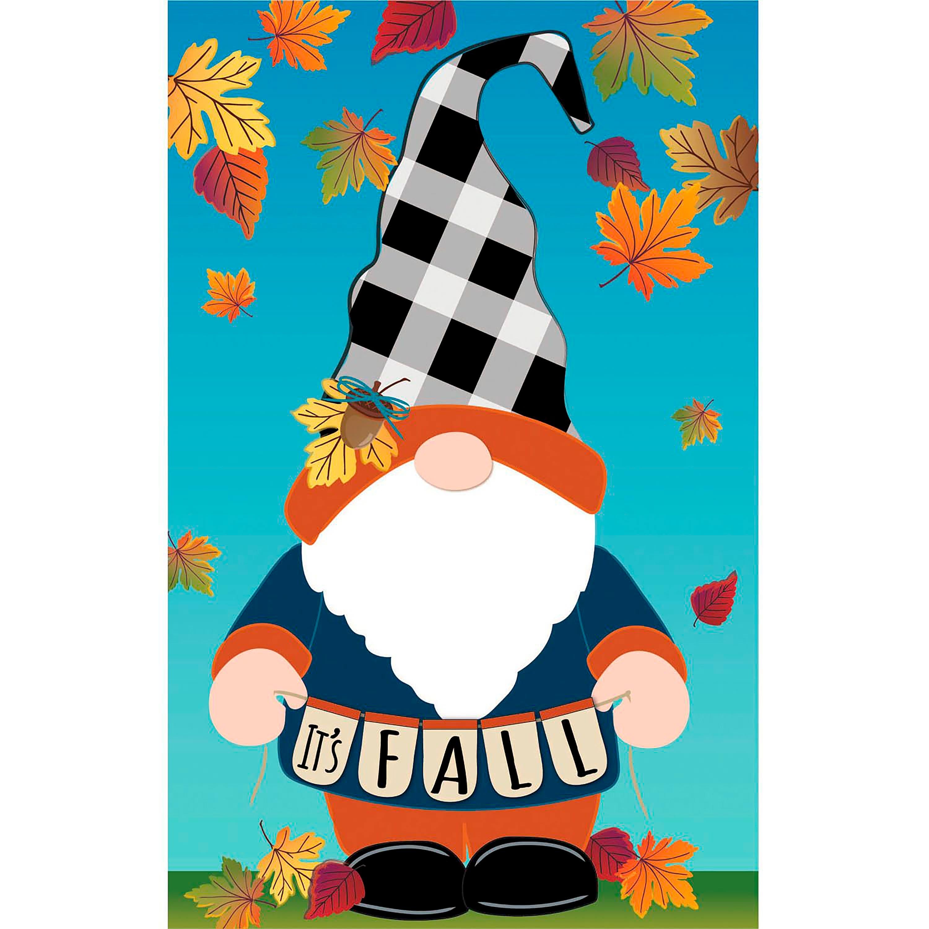 Fall Gnome Garden Linen Flag - Sports Collectibles, Sports Memorabilia, Sports Fan Shop, Sports Gifts