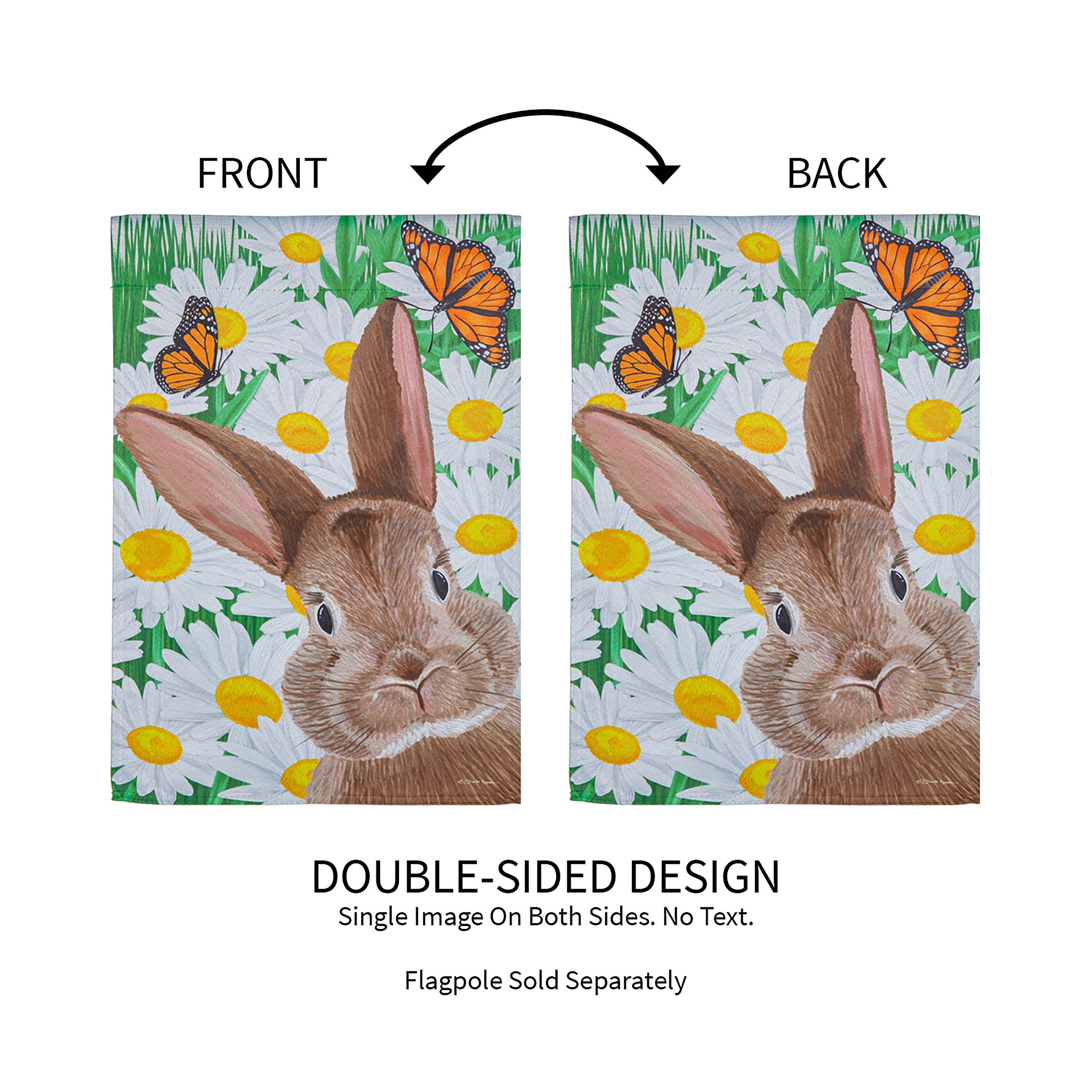 Hello Bunny Suede Garden Flag - Sports Collectibles, Sports Memorabilia, Sports Fan Shop, Sports Gifts