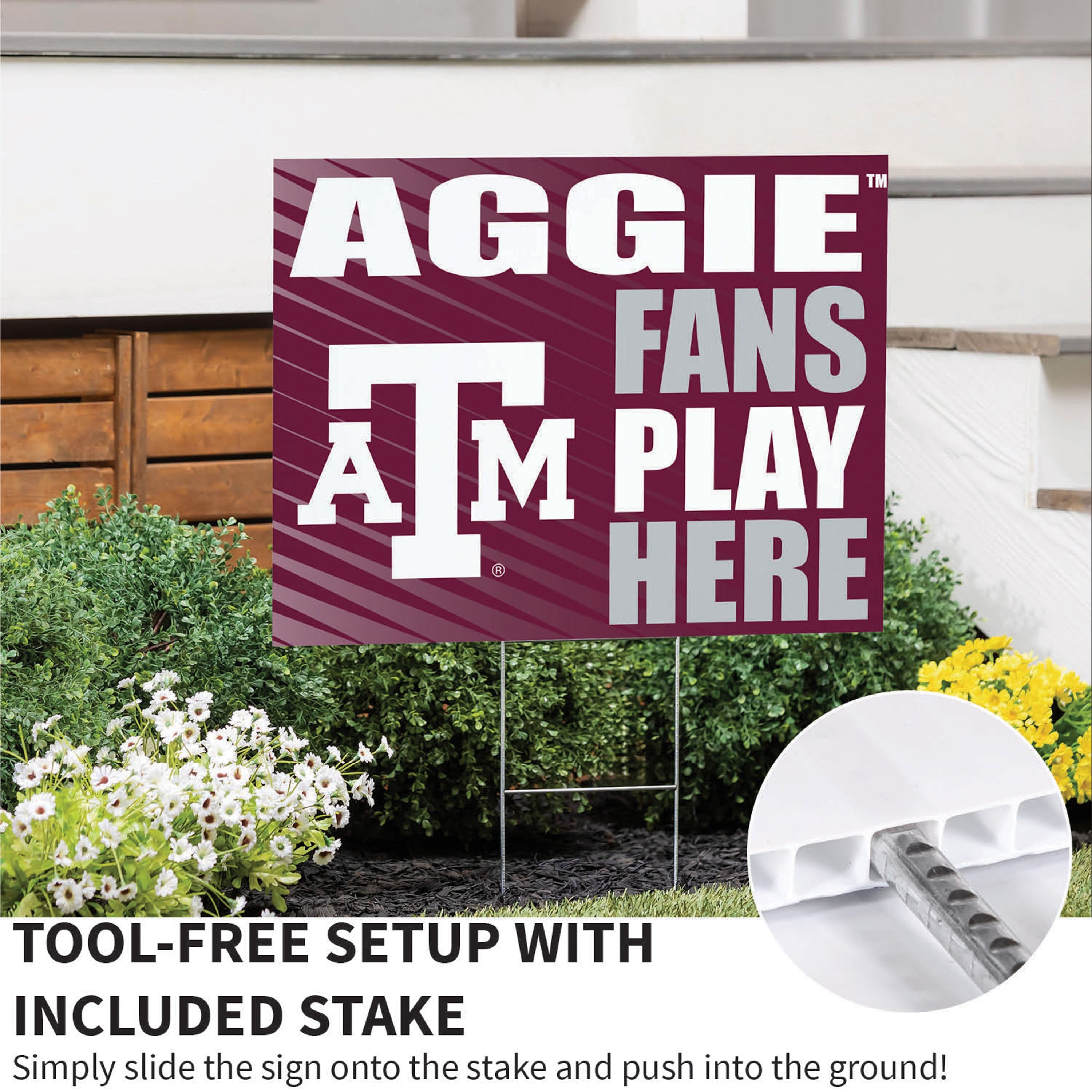 Texas A&M Coroplast Yard Sign "Fans Play Here" - Sports Collectibles, Sports Memorabilia, Sports Fan Shop, Sports Gifts