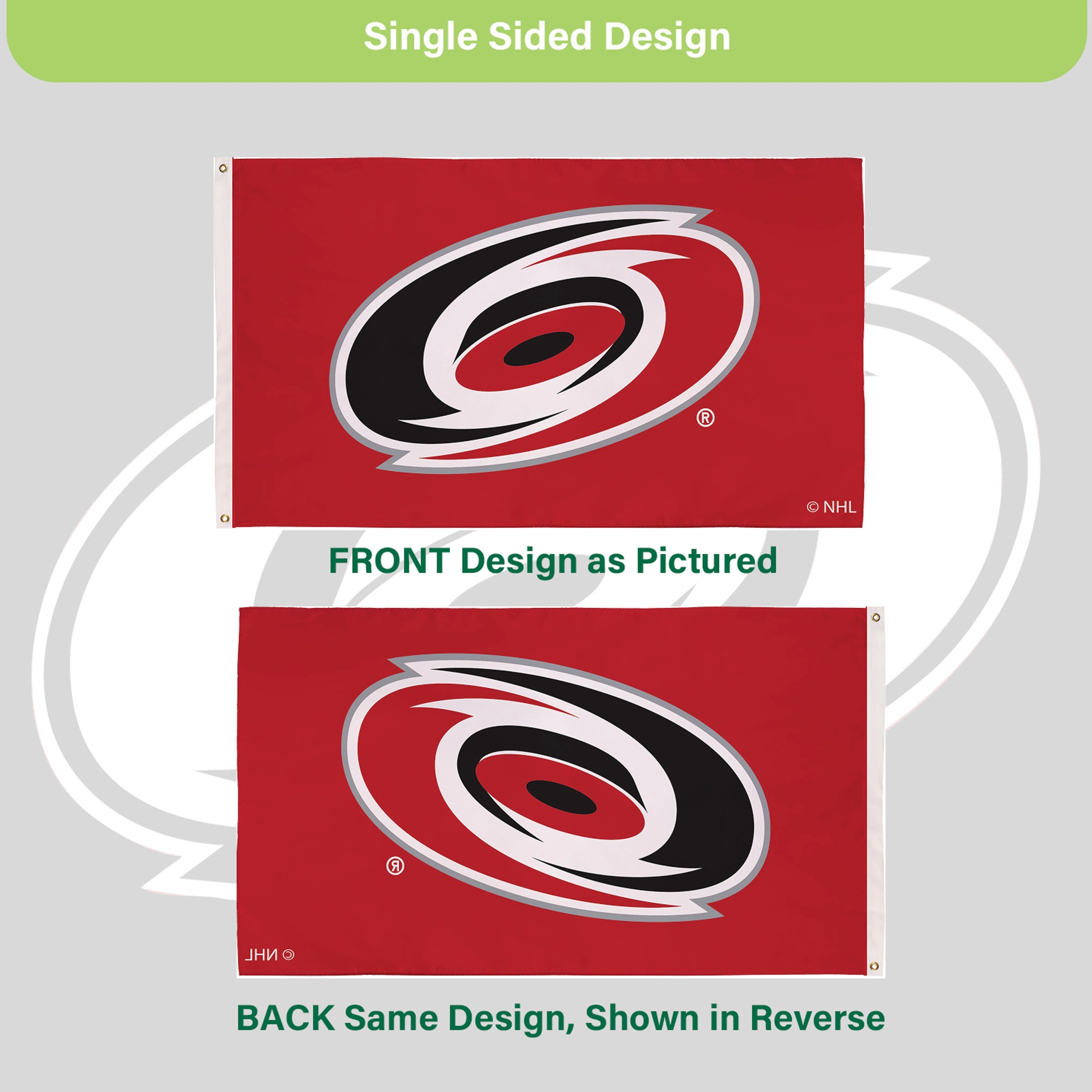 3'x5' Single Sided Flag w/ 2 Grommets, Carolina Hurricanes - Sports Gifts, Sports Memorabilia, Sports Collectibles, Fan Shop