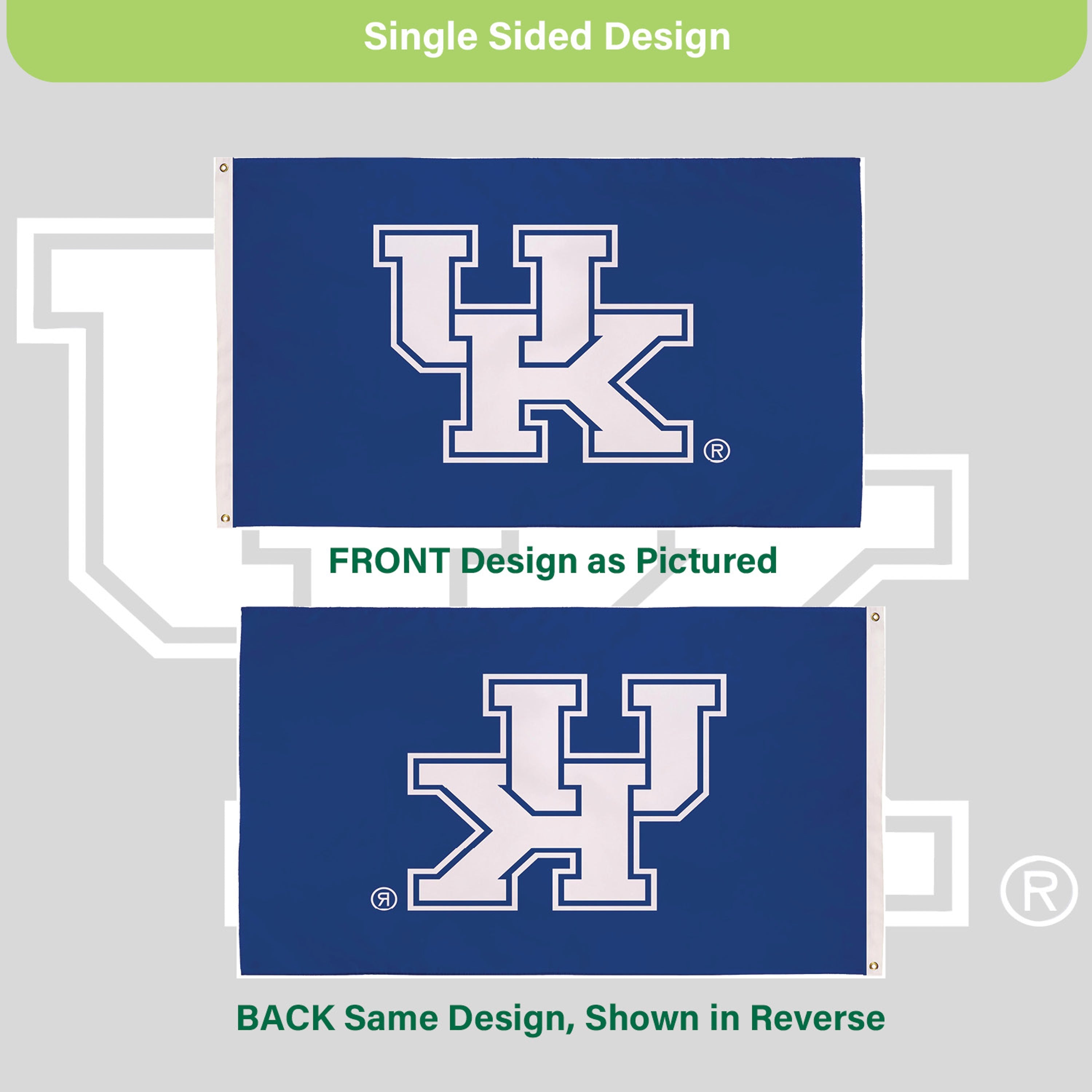 University of Kentucky Single Sided Estate Flag with 2 Grommets, 3'x5' - Sports Gifts, Sports Memorabilia, Sports Collectibles, Fan Shop