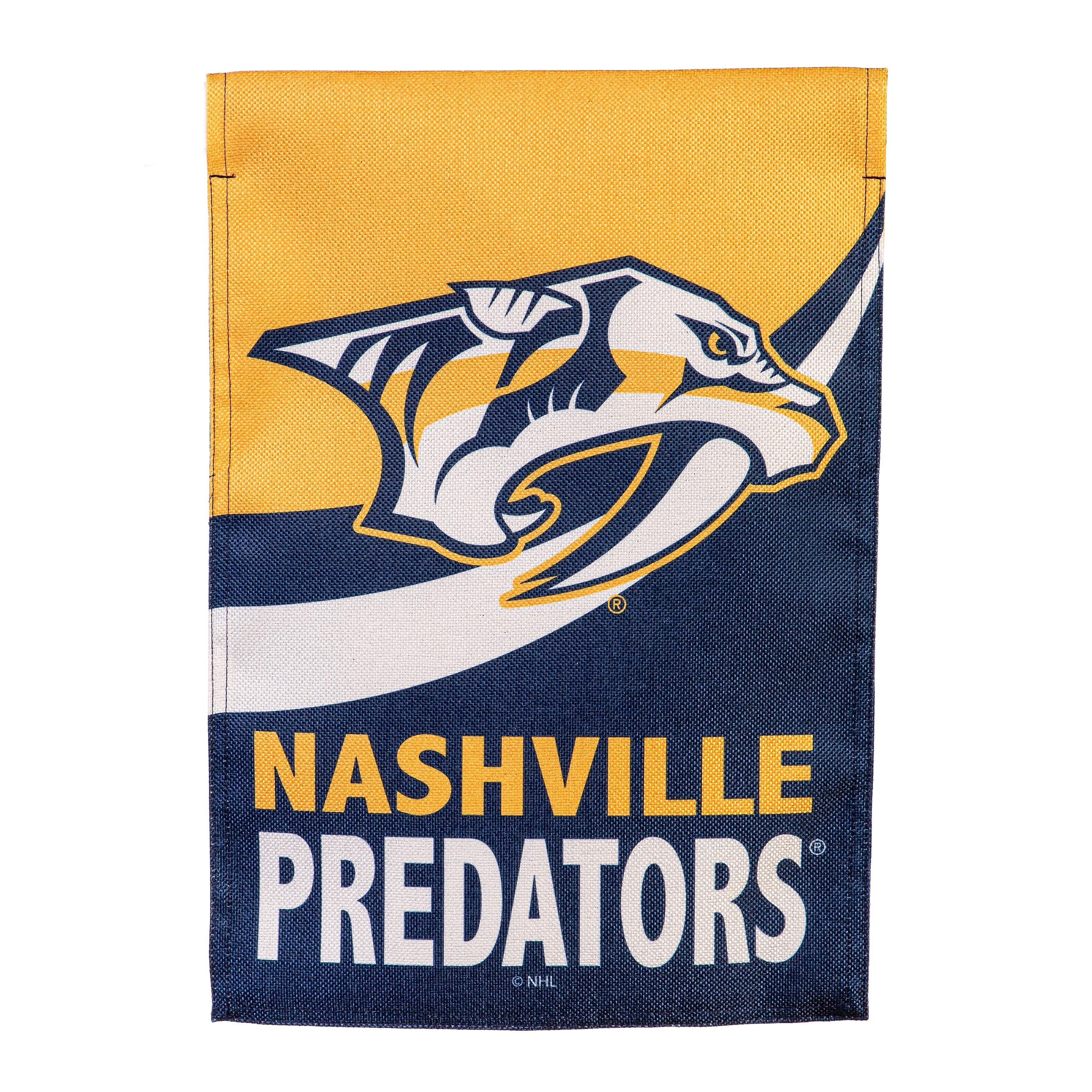 Nashville Predators Burlap Flag GDN Size - Sports Collectibles, Sports Memorabilia, Sports Fan Shop, Sports Gifts