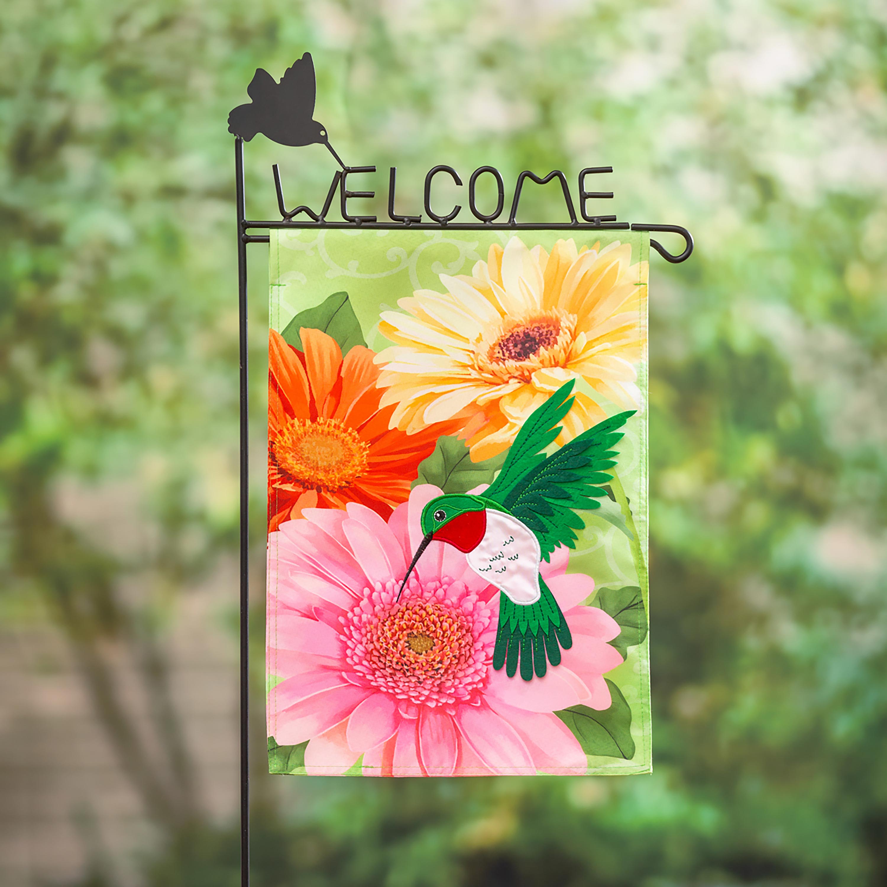 Hummingbird and Daisy Trio Garden Linen Flag - Sports Collectibles, Sports Memorabilia, Sports Fan Shop, Sports Gifts
