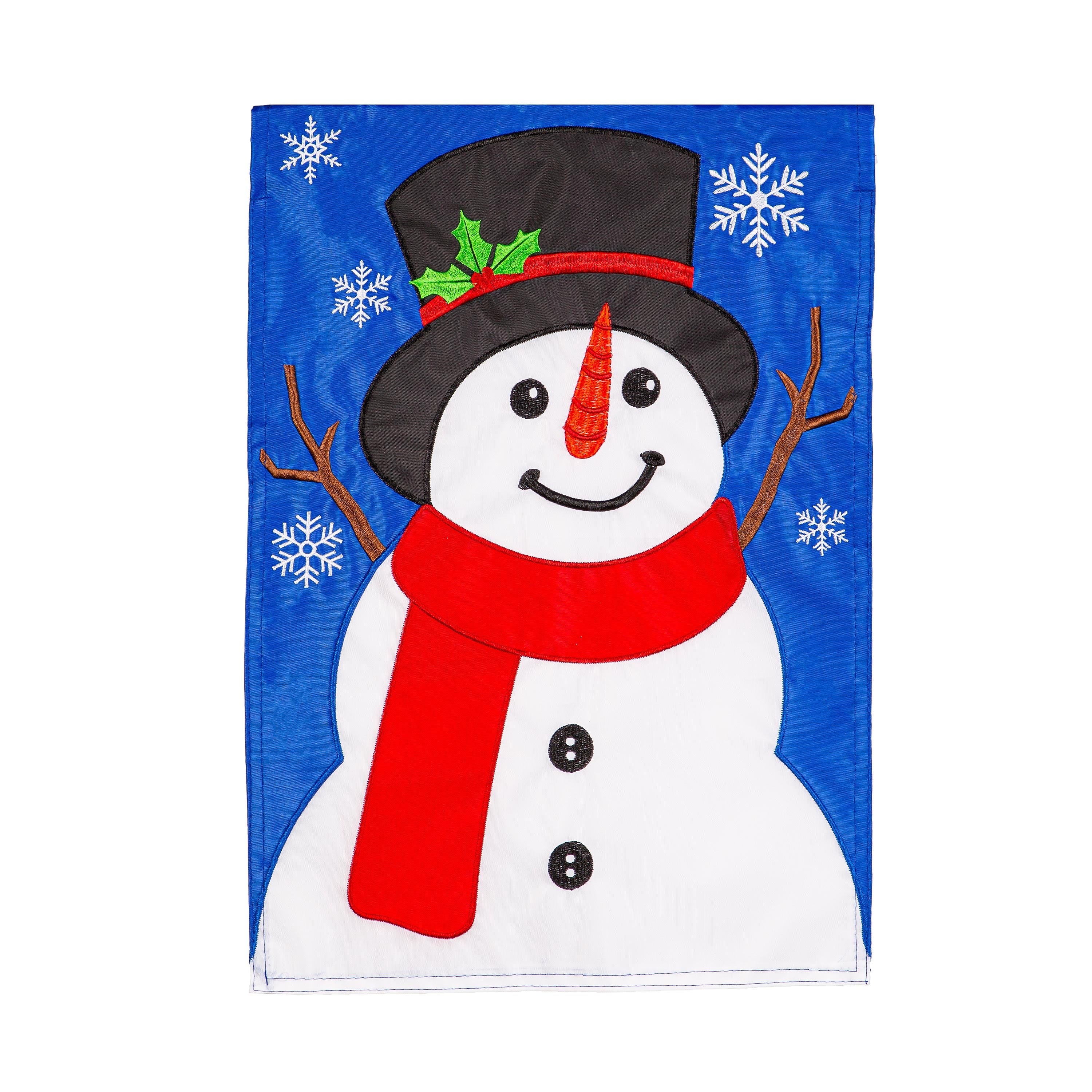 Snowman Welcome Basic Applique Garden Flag - Sports Gifts, Sports Memorabilia, Sports Collectibles, Fan Shop