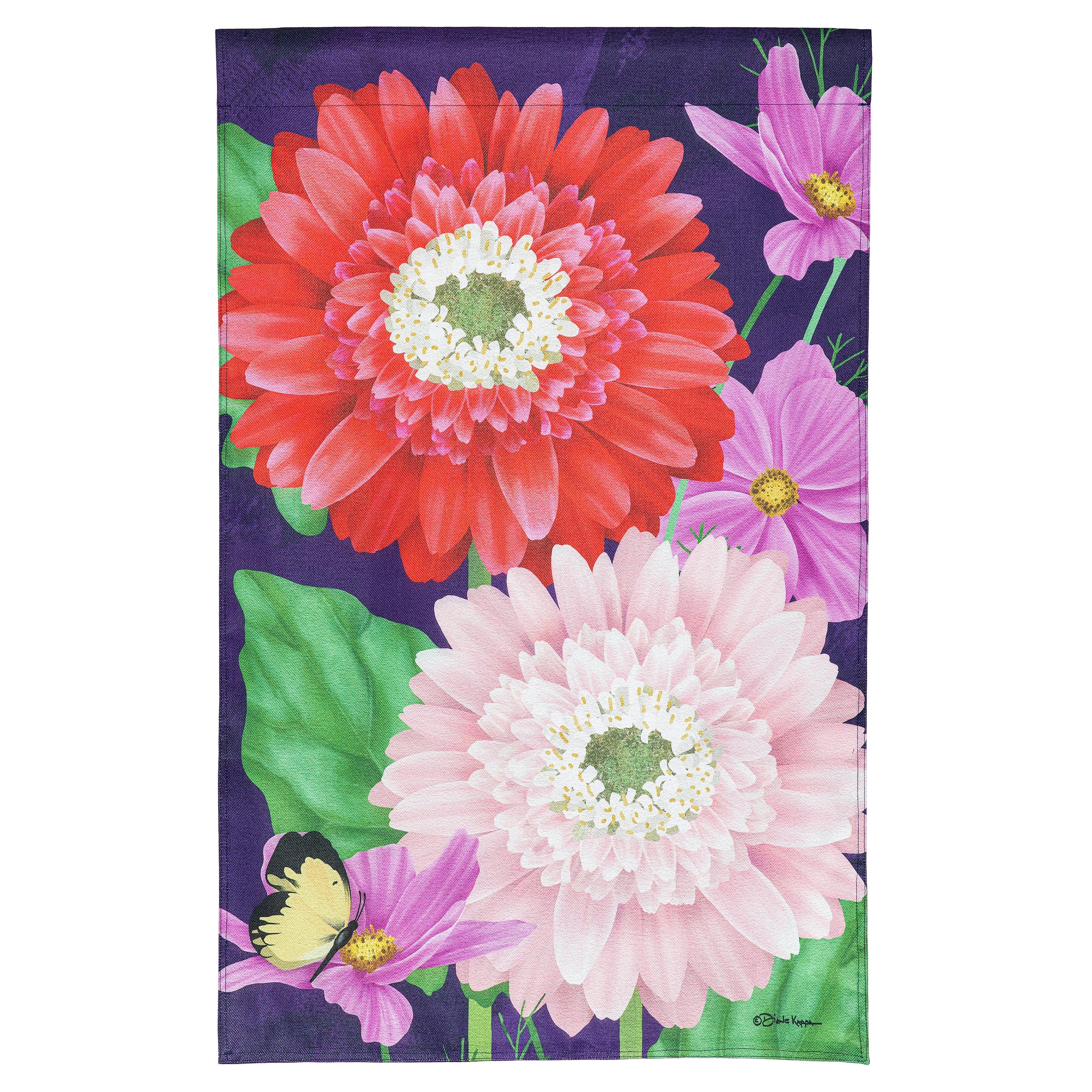Blooming Gerbera Burlap House Flag - Sports Collectibles, Sports Memorabilia, Sports Fan Shop, Sports Gifts