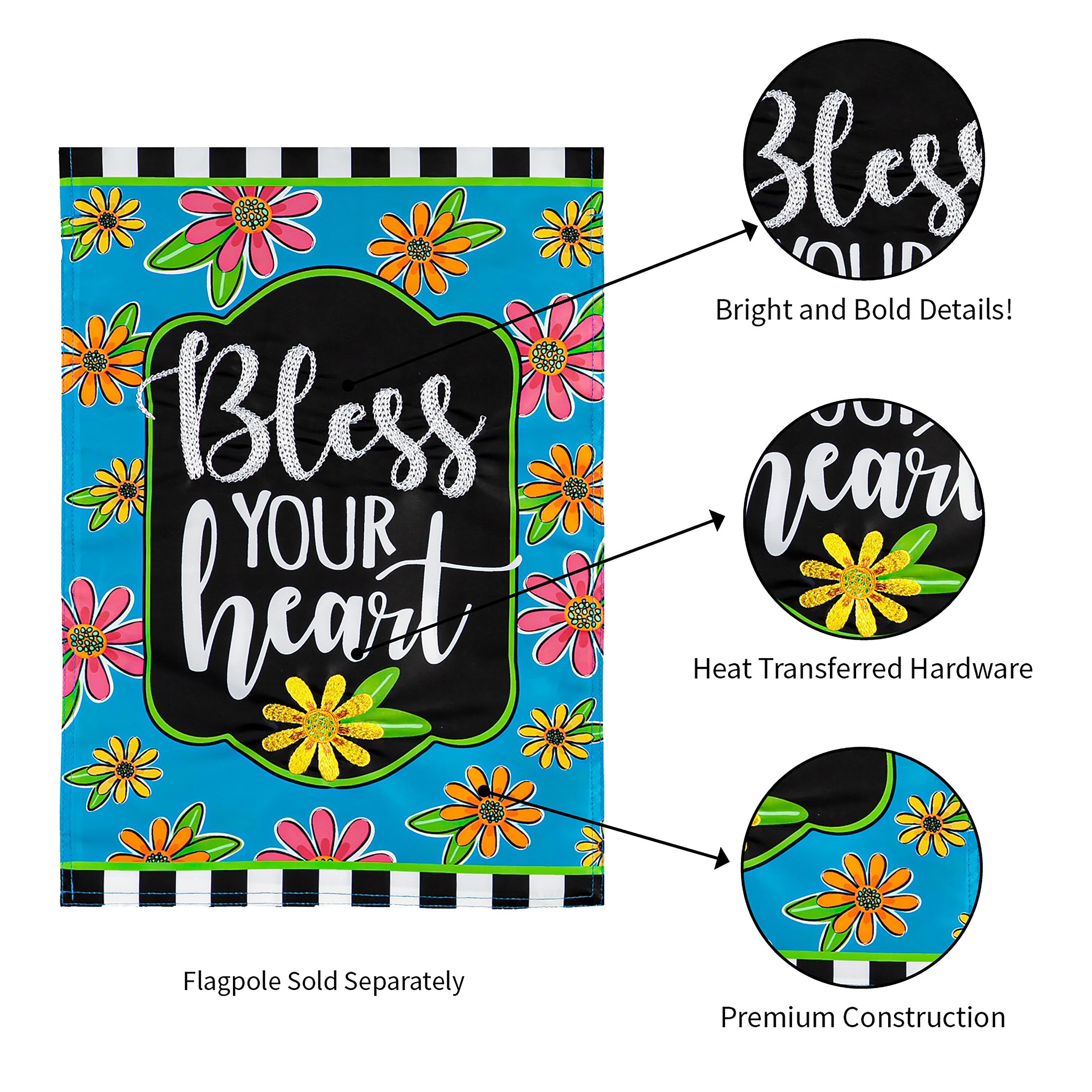 Floral Blessings Garden Applique Flag - Sports Collectibles, Sports Memorabilia, Sports Fan Shop, Sports Gifts