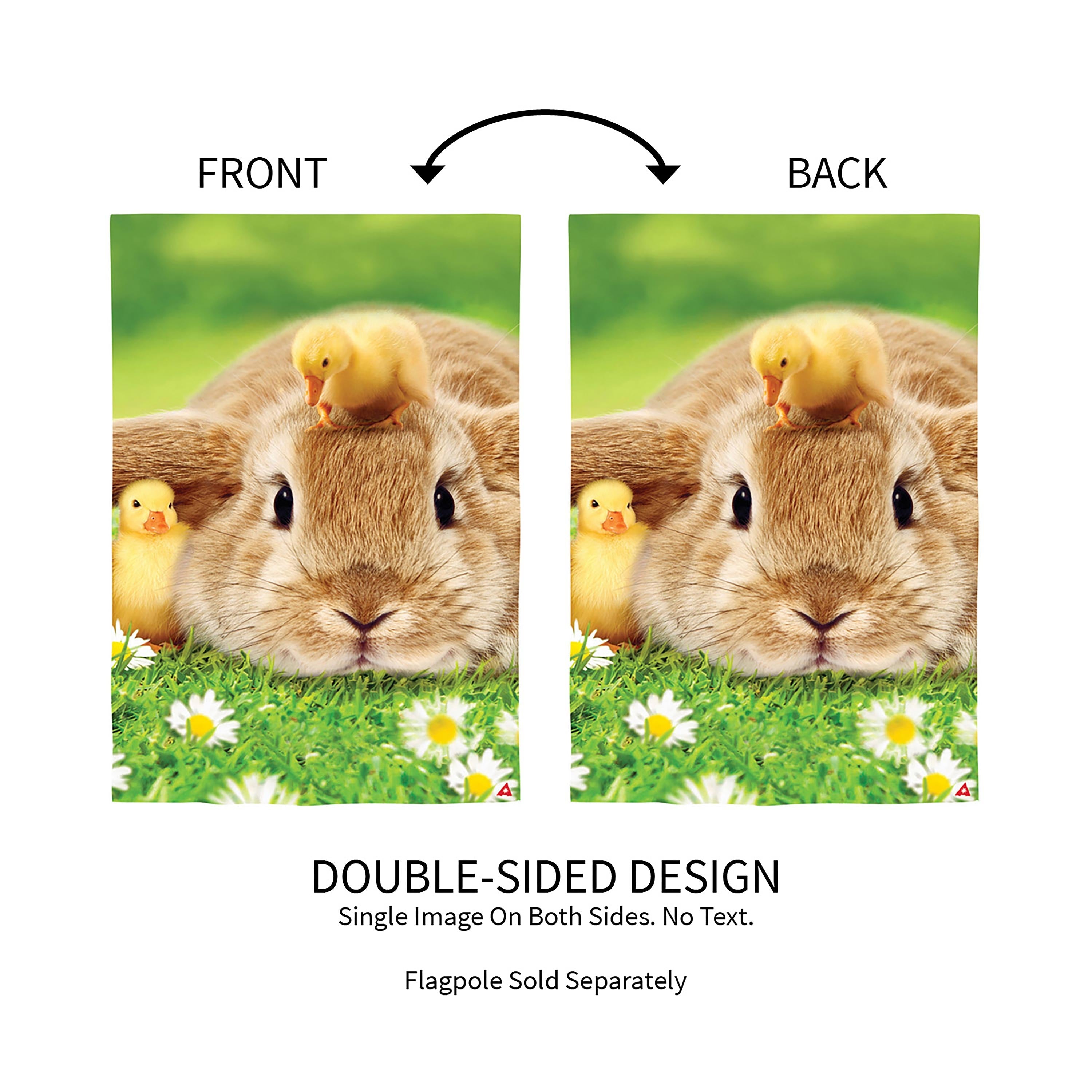Bunny and Duckling Lustre Garden Flag - Sports Collectibles, Sports Memorabilia, Sports Fan Shop, Sports Gifts