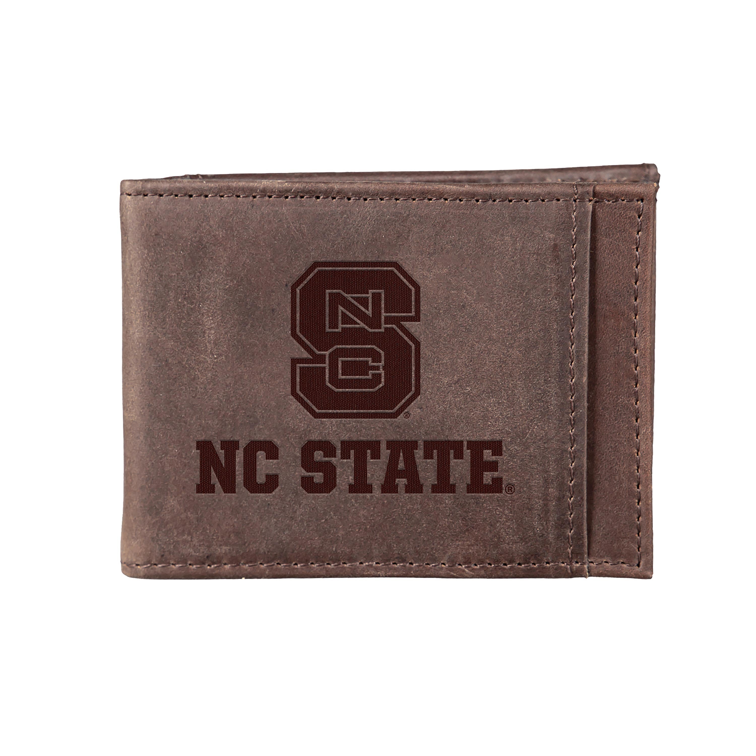 Front Pocket Wallet w/ RFID Blocking, North Carolina State University, Brown - Sports Collectibles, Sports Memorabilia, Sports Fan Shop, Sports Gifts