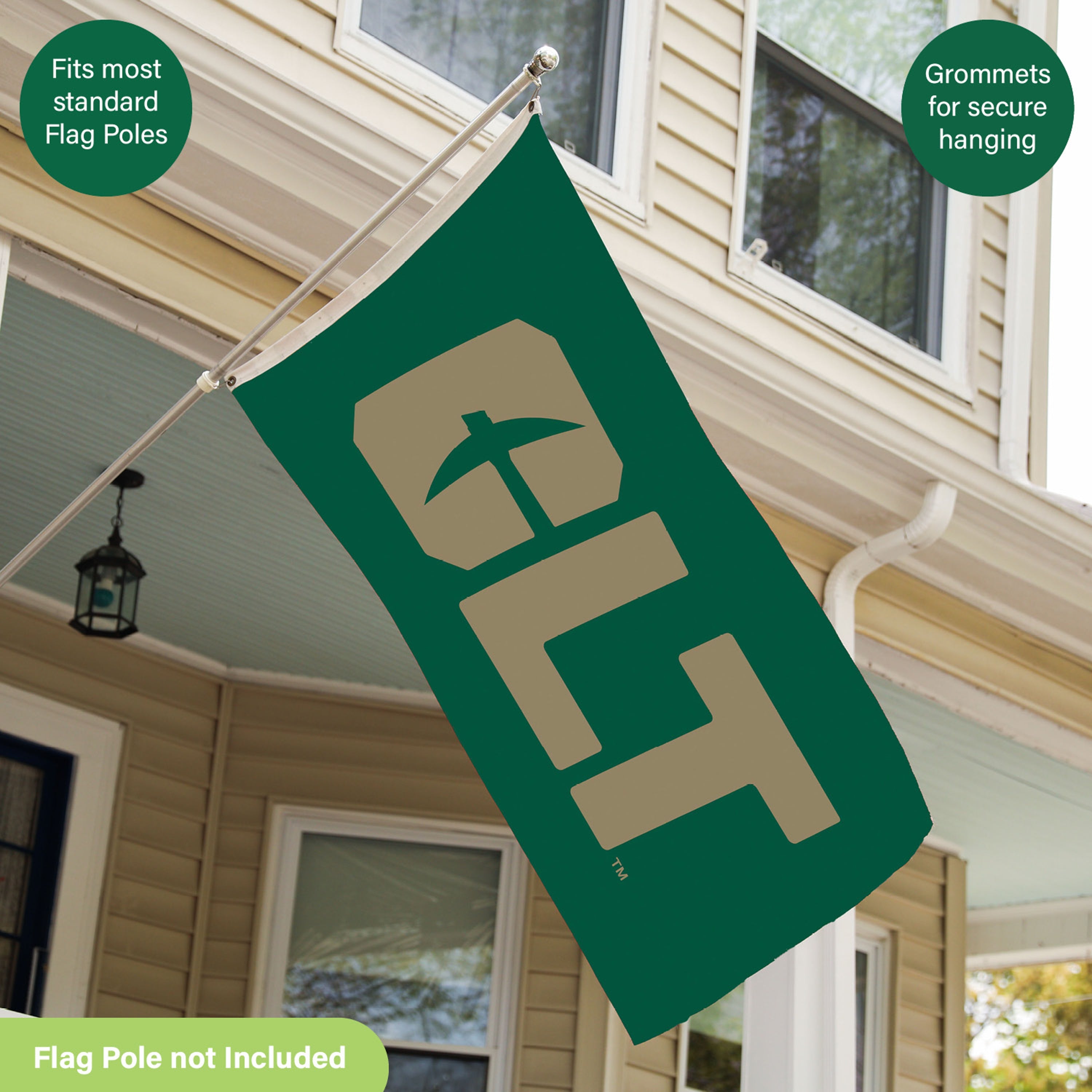 University of North Carolina, Charlotte Single Sided Flag w/ 2 Grommets, 3'x5' - Sports Gifts, Sports Memorabilia, Sports Collectibles, Fan Shop