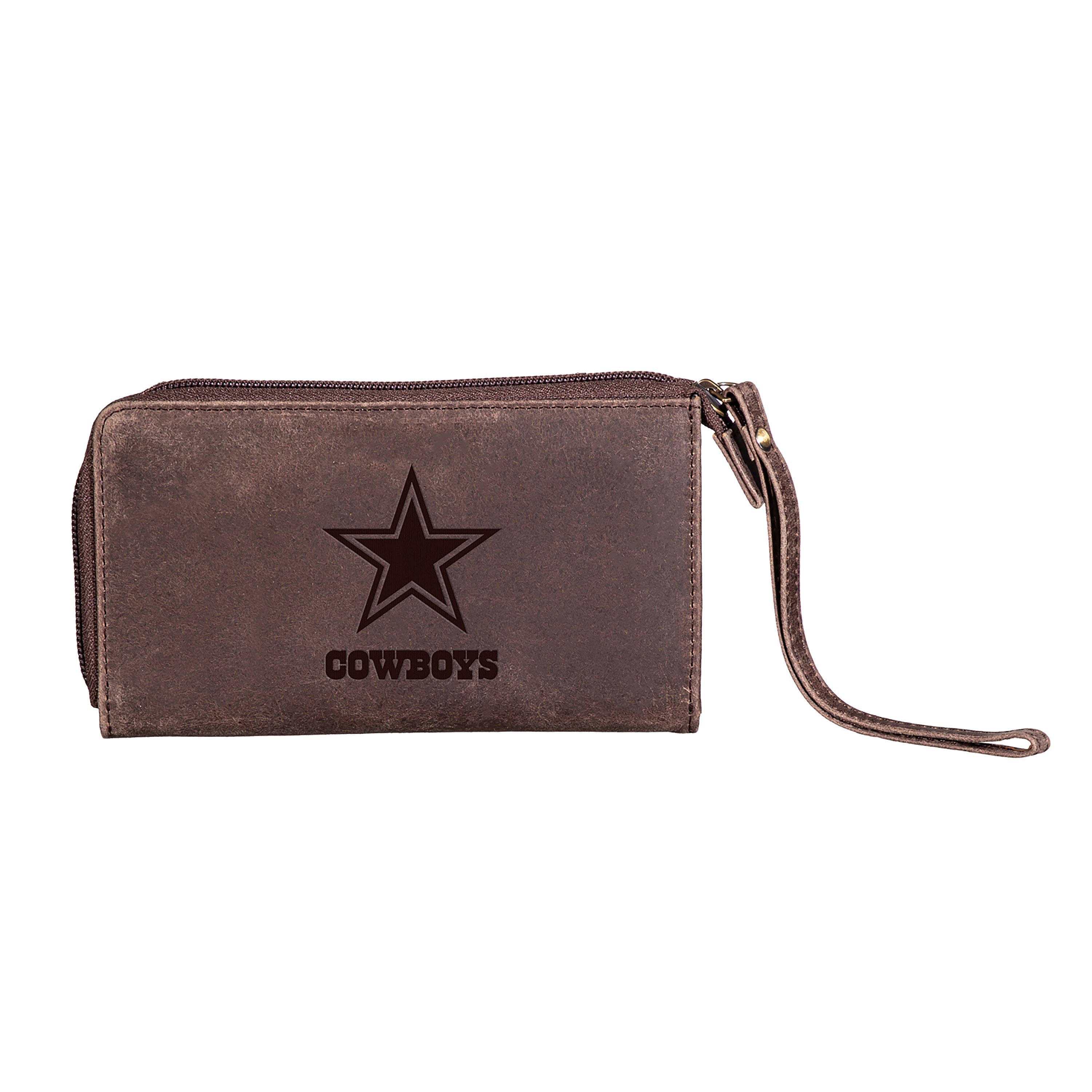 Wristlet Wallet, Brown, Dallas Cowboys - Sports Collectibles, Sports Memorabilia, Sports Fan Shop, Sports Gifts